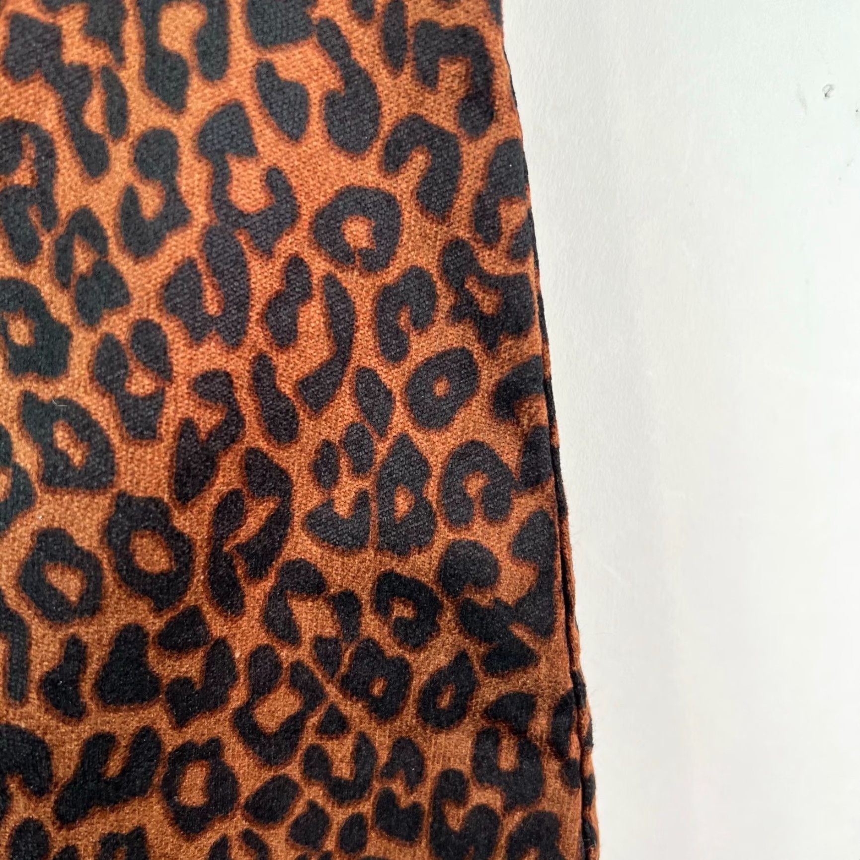Vintage Honey Punch Skirt Womens XS Brown Cheetah Print Mini Zip Back Short Size 26" / US 2 / IT 38 - 2 Thumbnail