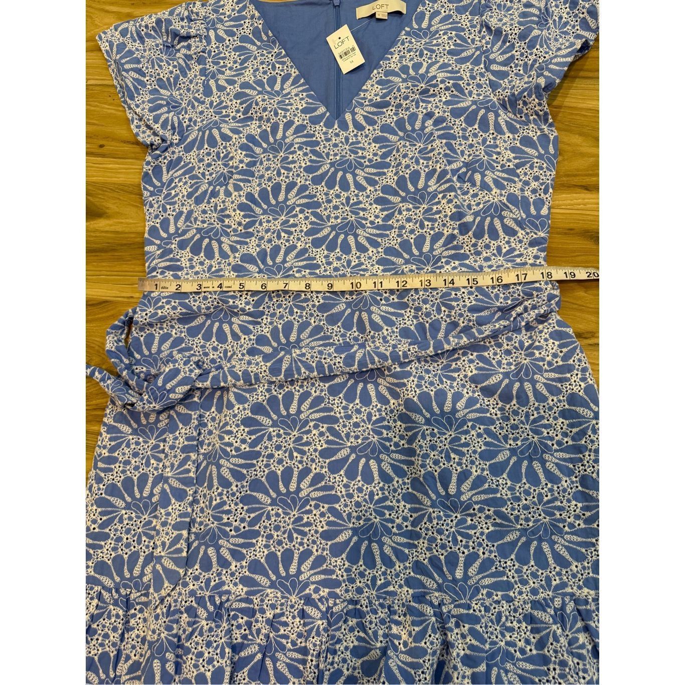 Loft Loft NWT Eyelet Belted Flutter Sleeve Swing Dress Sz 14 Size XL / US 12-14 / IT 48-50 - 9 Thumbnail