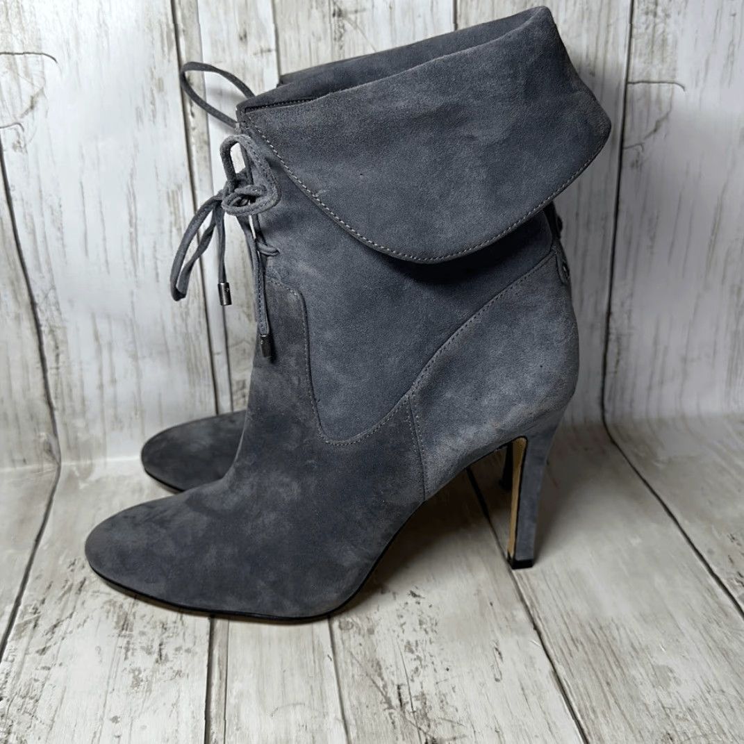 Guess GUESS Gray Suede Ankle Booties 7.5 Women Side Zip Pointy Toe Tie Up Front Multicolor Glitter? (Note: Glitter is random) Size US 8 / IT 38 - 5 Thumbnail