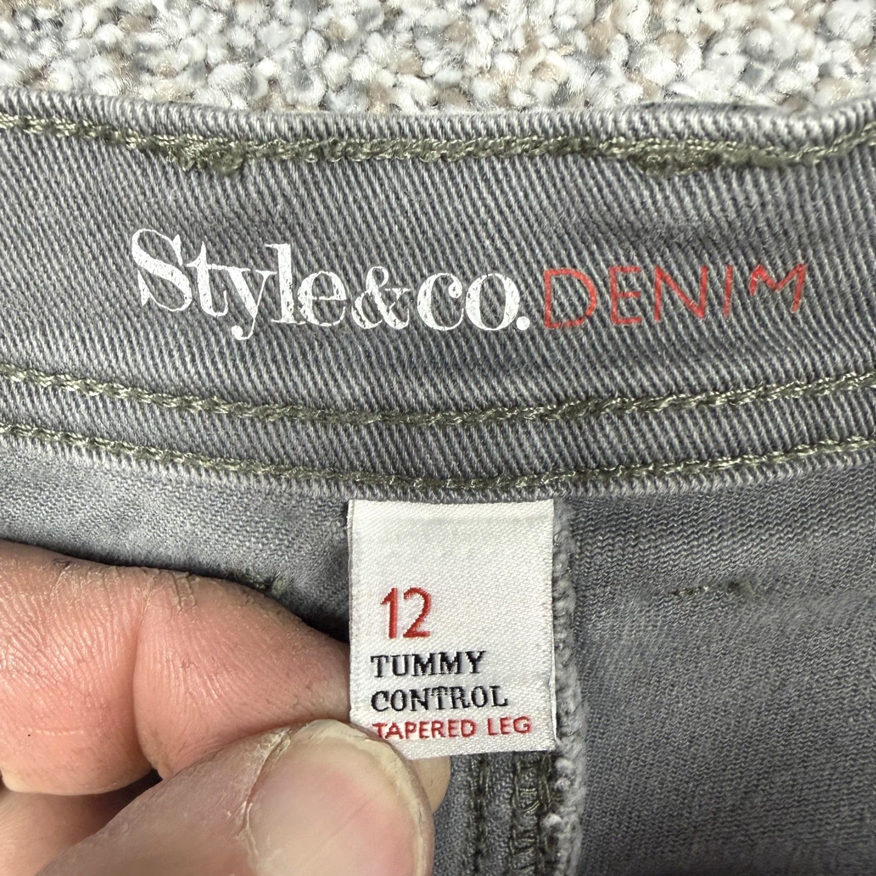 Vintage Style&co. DENIM Jeans Women 12 Gray High-Rise Tummy Control 5-Pocket Design Tapered Leg 29 in Inseam Size 34" / US 12 / IT 48 - 7 Thumbnail