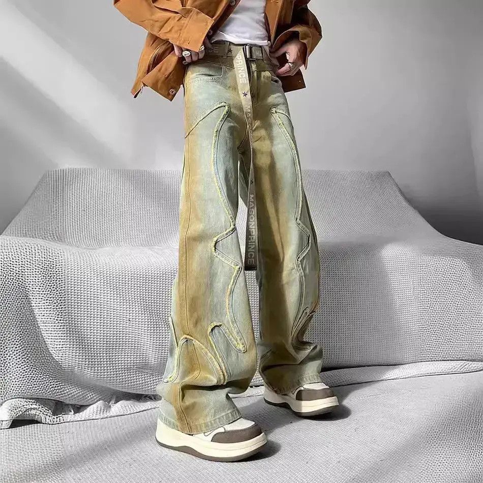 Japanese Brand Retro loose washed denim jeans Size US 32 / EU 48 - 1 Thumbnail