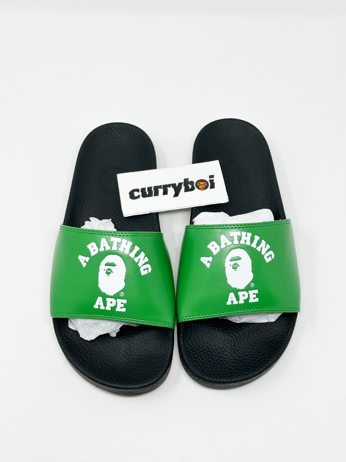Bape A Bathing Ape College Slide Sandals Green Size US 8 / EU 41 - 2 Thumbnail