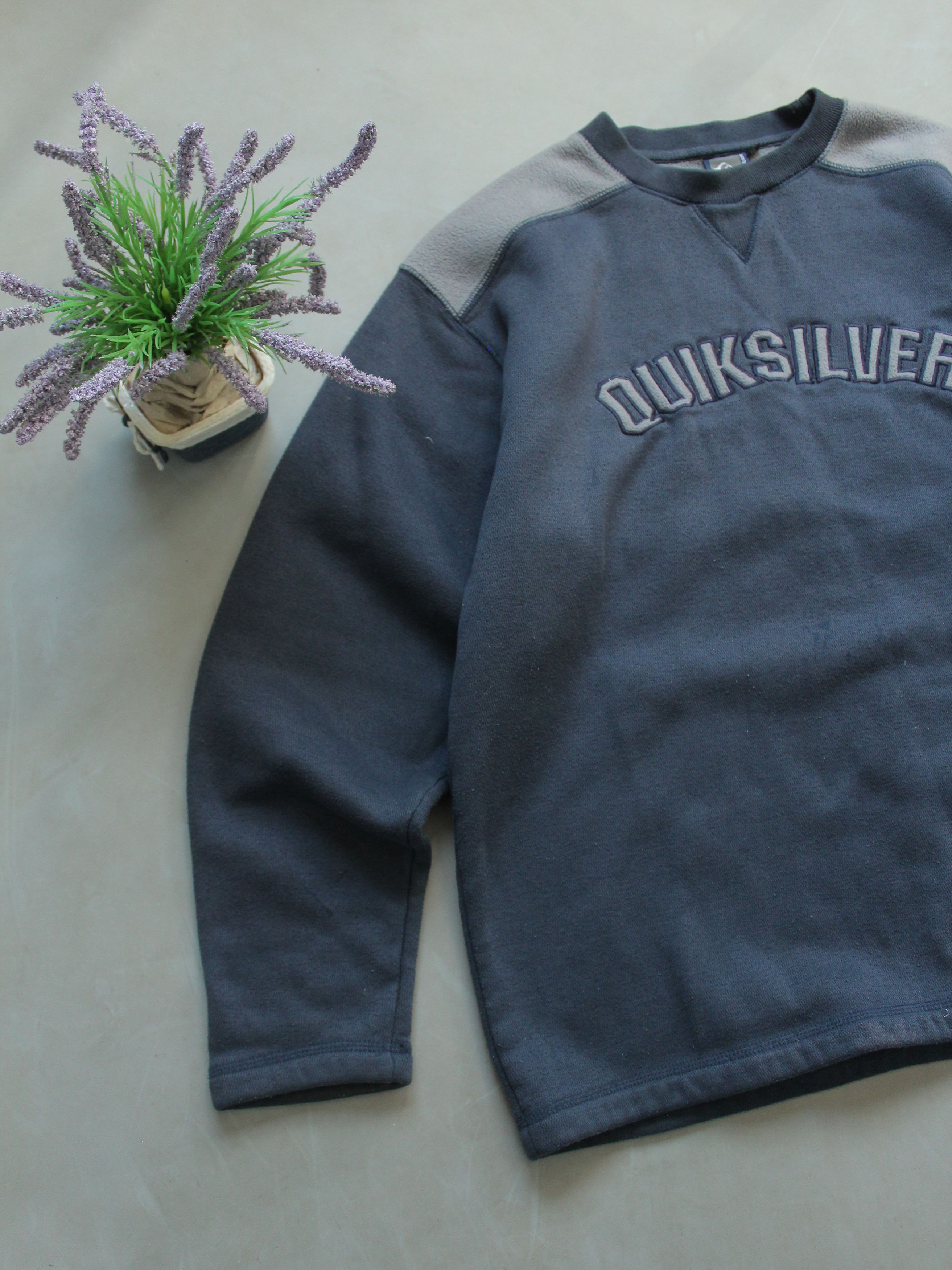 Quicksilver Quiksilver Navy Fly Away Sweatshirt big logo embroidery mens Size US XL / EU 56 / 4 - 4 Thumbnail