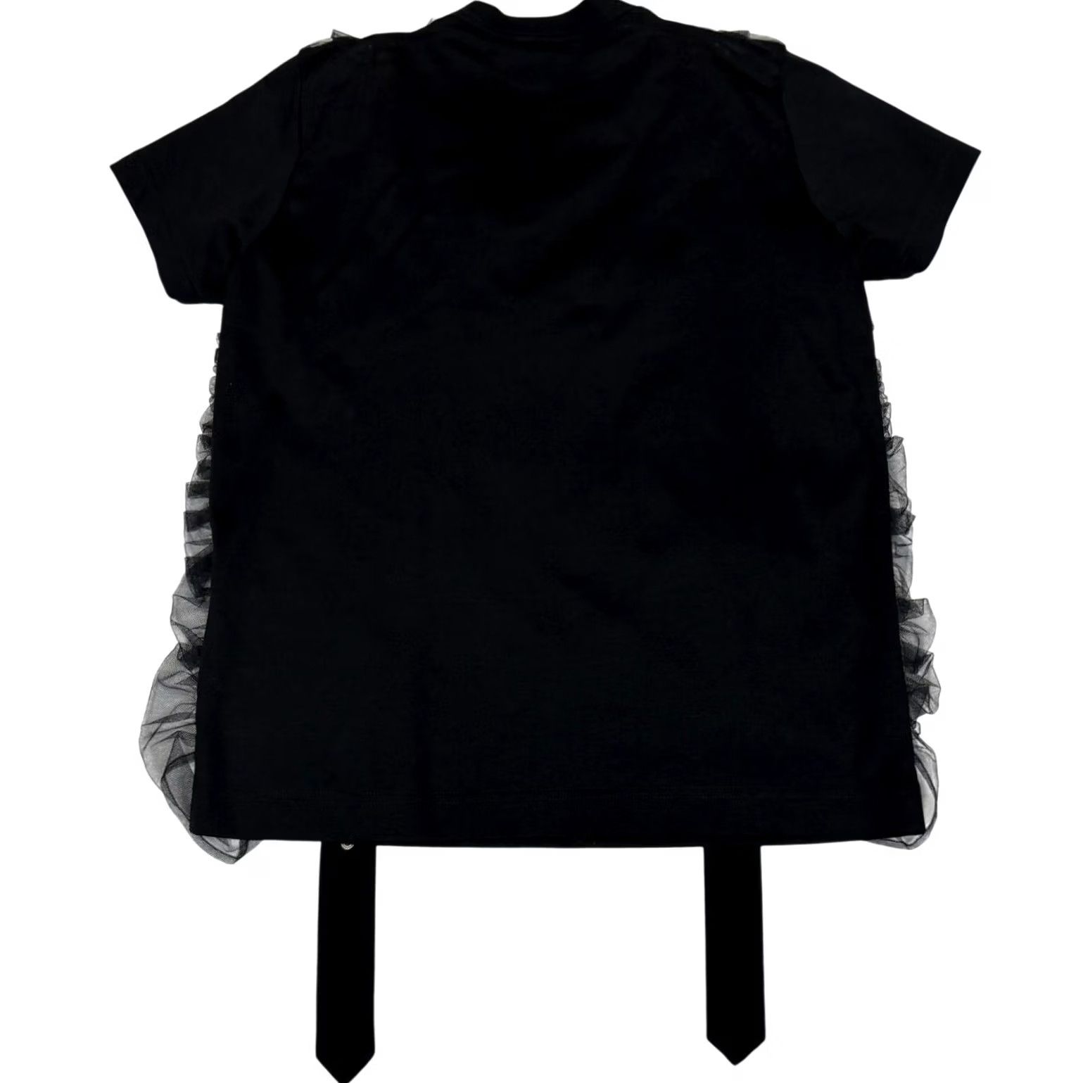 Comme des Garcons Girl Comme Des Garcons Noir Kei Ninomiya Tulle Belt Ruched Tee Shirt Blouse S Womens Black Navy? Size S / US 4 / IT 40 - 3 Thumbnail