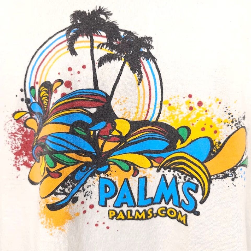 Jerzees VINTAGE Palms Casino T Shirt Mens Size Large Cream Y2K Las Vegas Destination Size US L / EU 52-54 / 3 - 3 Thumbnail