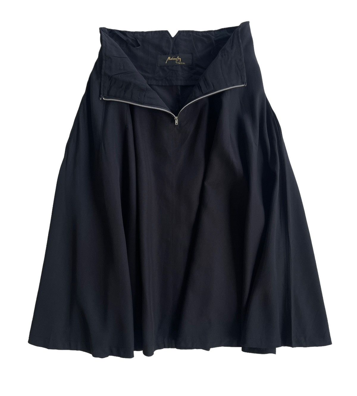 Yohji Yamamoto Yohji Yamamoto Black Flare Rayon Midi Skirt Size 26" / US 2 / IT 38 - 3 Thumbnail