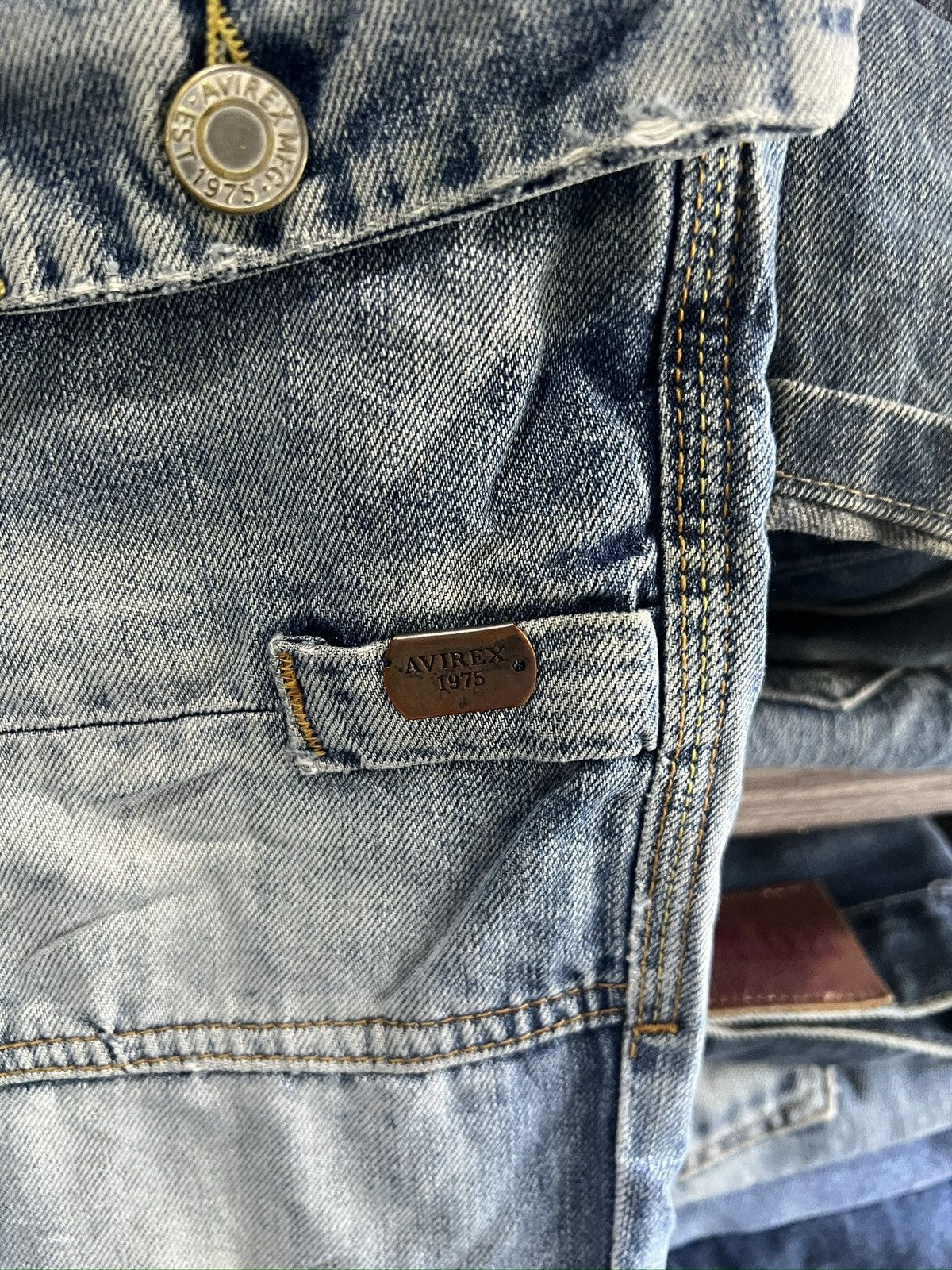 Avirex 🔥Rare Avirex Distressed Denim Size US 35 - 13 Thumbnail