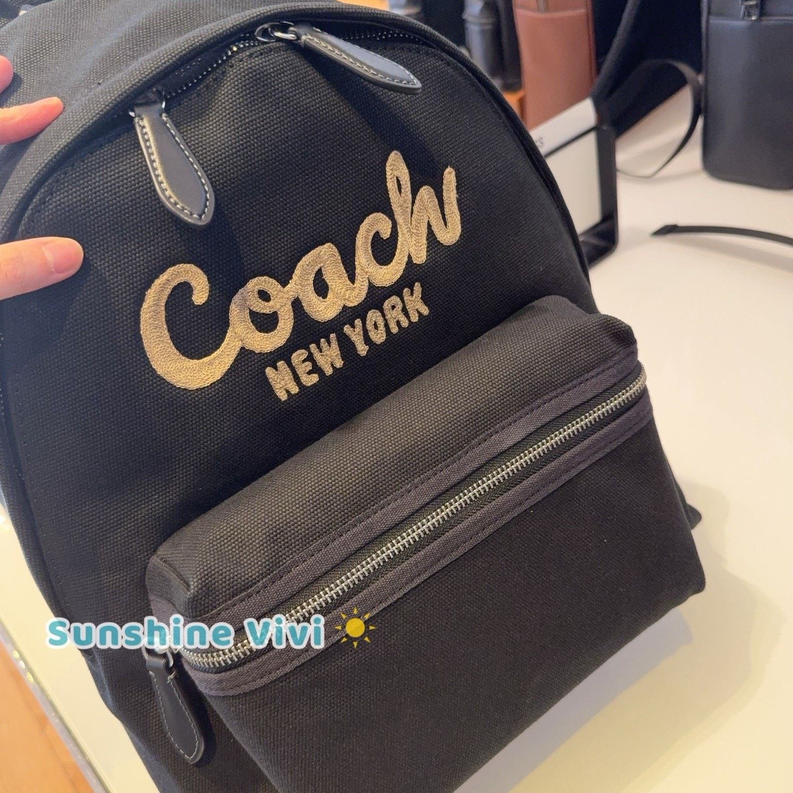 Coach NWT COACH Large Cargo Backpack Bag Black CAM76 Canvas Size ONE SIZE - 8 Thumbnail