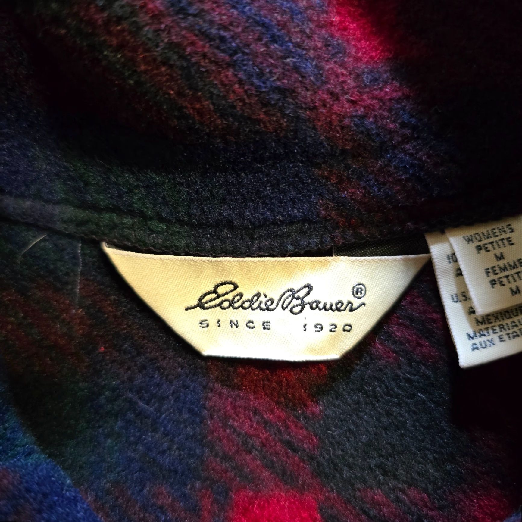 Eddie Bauer Eddie Bauer Sweater Womens Medium Petite Red Plaid Fleece 1/4 Zip Pullover Knit Regular Mock Neck Garment: Sweater Women Size M / US 6-8 / IT 42-44 - 5 Thumbnail