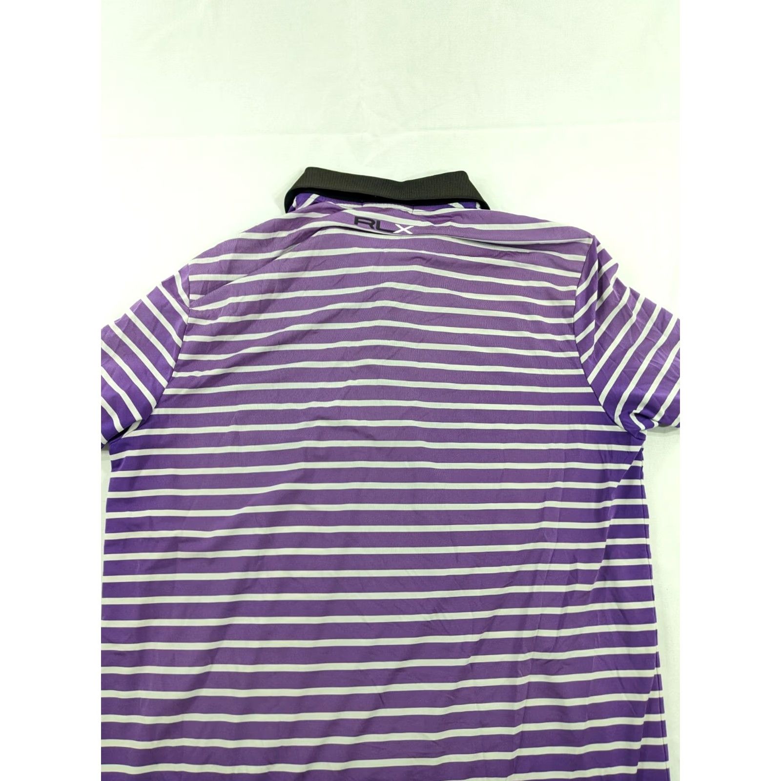 Ralph Lauren RLX Ralph Lauren Golf Polo Shirt Medium Purple Striped Oak Tree Golf Course Mens Polo Size US M / EU 48-50 / 2 - 6 Thumbnail