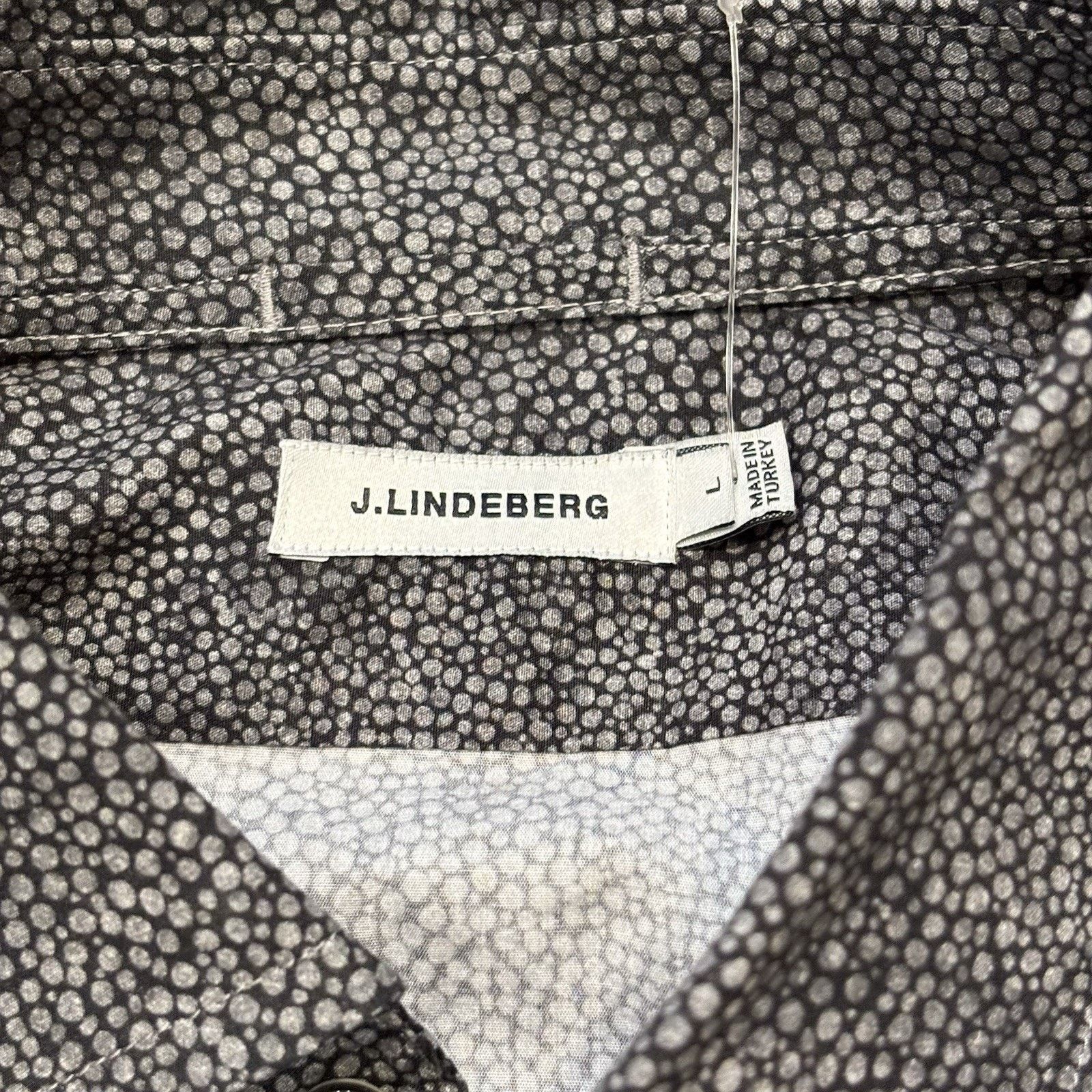 J.Lindeberg J. Lindeberg Gray Shirt Stretch Large Abstract Dots Size US L / EU 52-54 / 3 - 4 Thumbnail