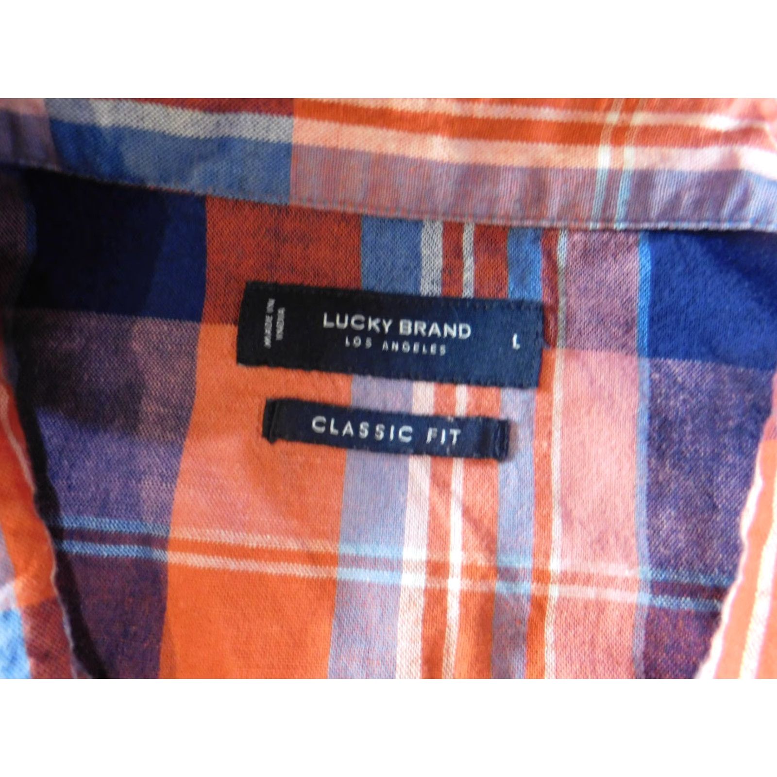 Lucky Brand Lucky Brand Shirt Mens Large blue plaid Button-Up Casual - Button-Down Collar Short Sleeve Modern Western Size US L / EU 52-54 / 3 - 4 Thumbnail