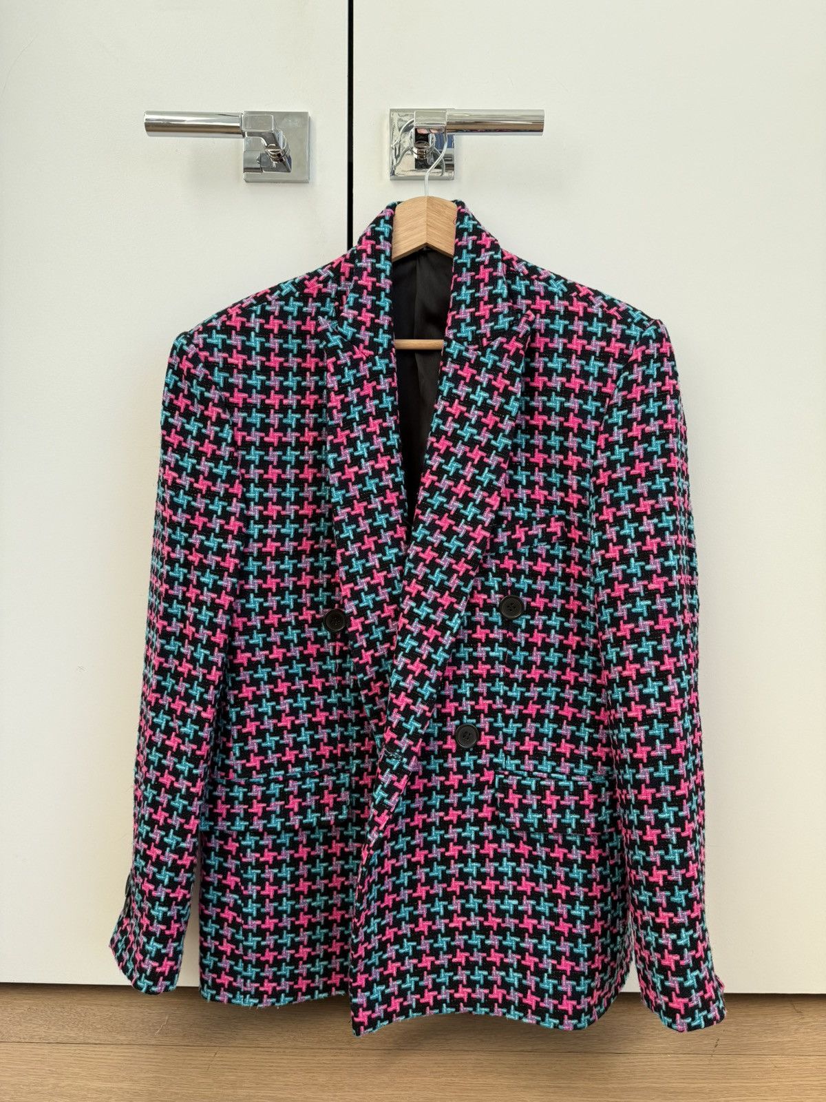 Zara Colorful Tweed Double-Breasted Blazer Size M / US 6-8 / IT 42-44 - 1 Thumbnail