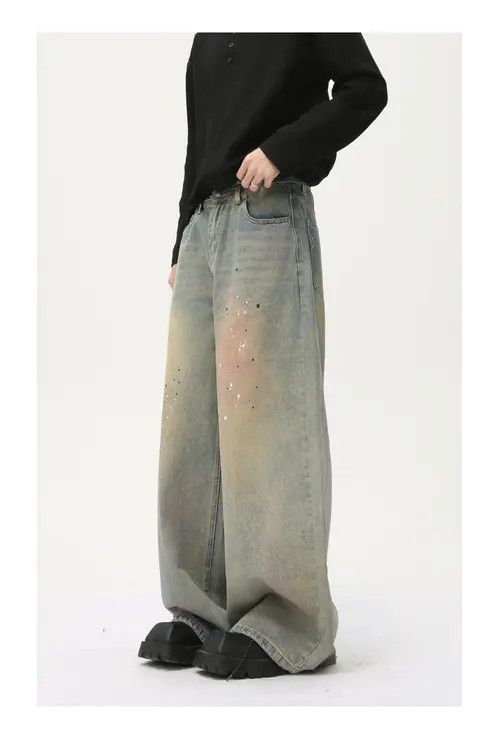VIBE Street style distressed dirty ink-splashed jeans Size US 32 / EU 48 - 3 Thumbnail