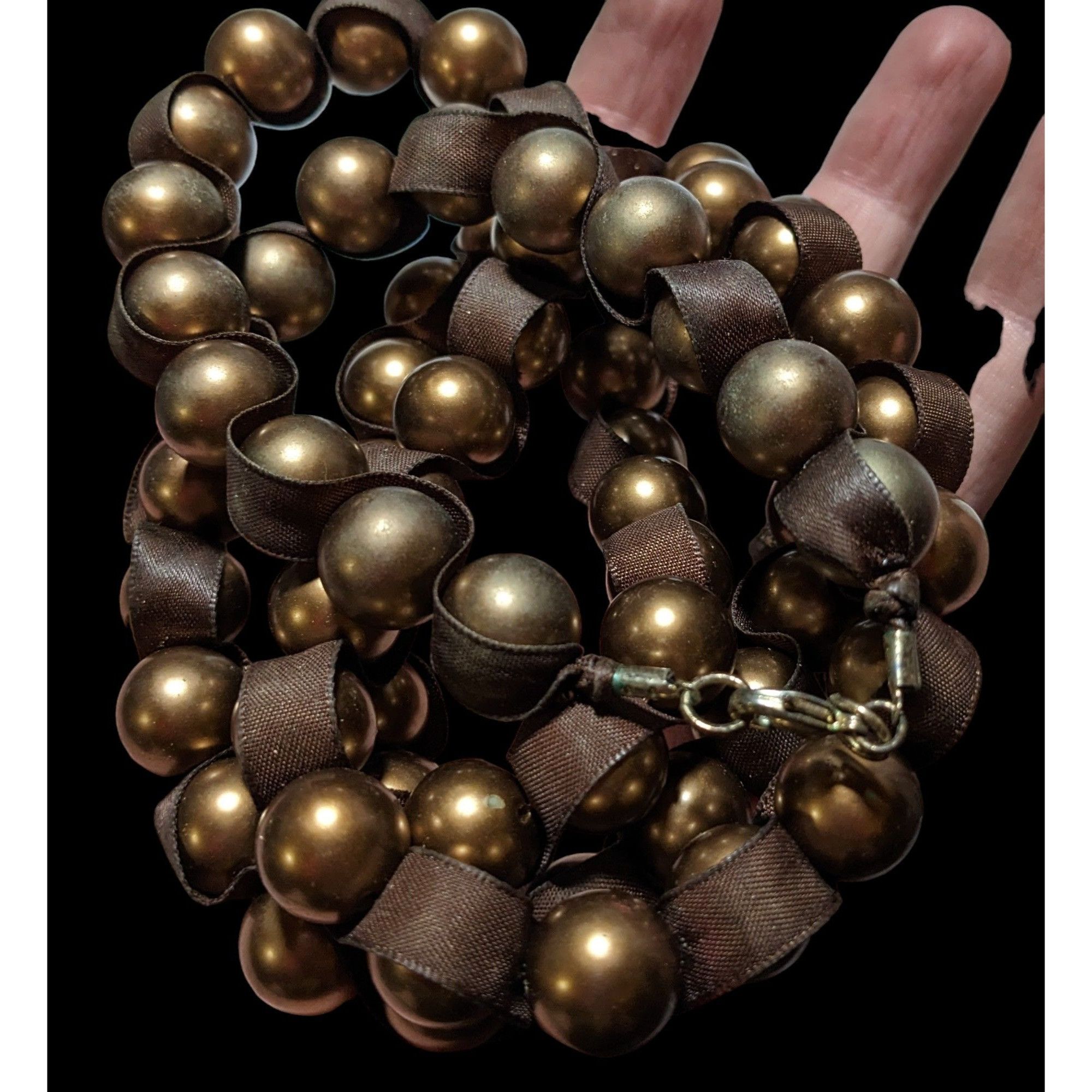 Other Brown Pearl Ribbon Necklace Size ONE SIZE - 3 Thumbnail