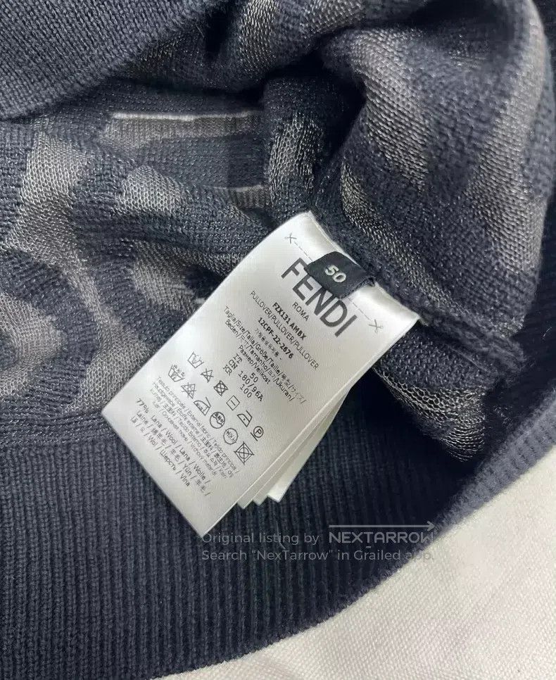 Fendi Fendi Logo All-Over Printed Wool Sweater Size US M / EU 48-50 / 2 - 6 Thumbnail