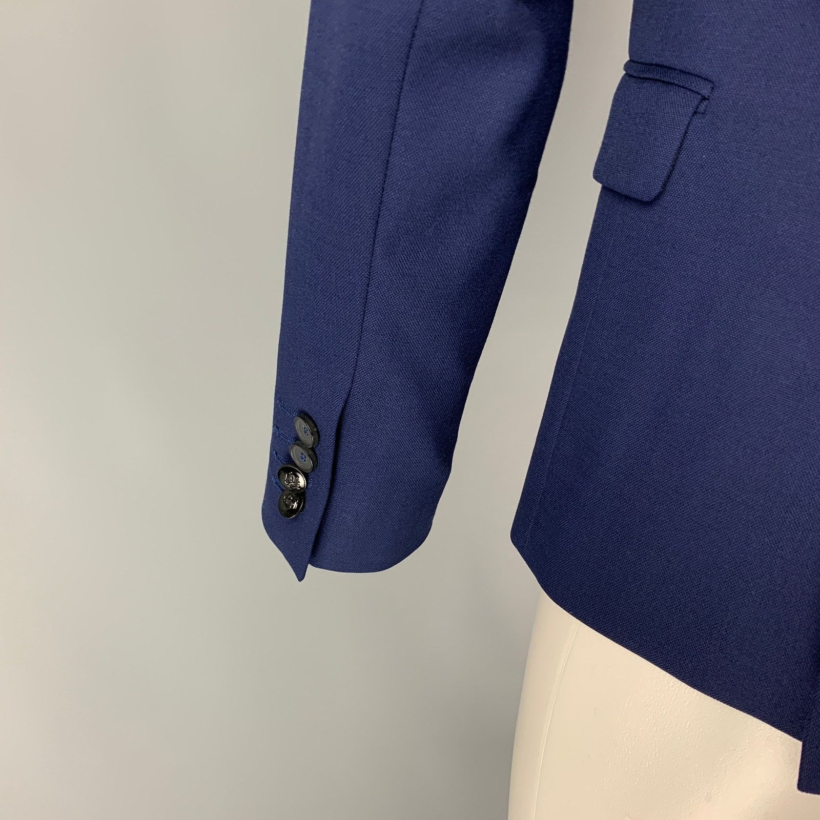 The Kooples THE KOOPLES Size 38 Navy Wool Notch Lapel Sport Coat Size 38R - 4 Thumbnail