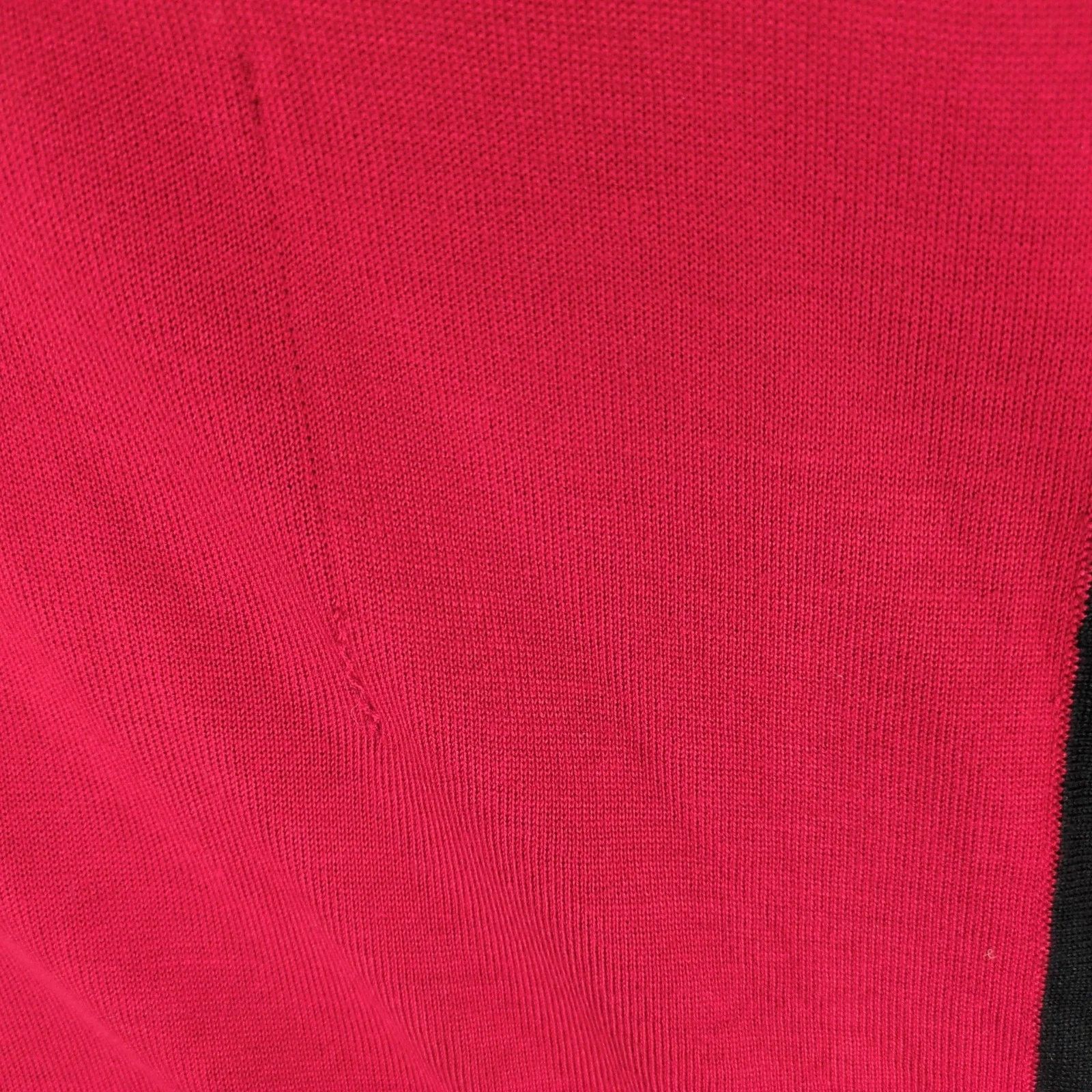 Calvin Klein Calvin Klein Red & Black Soft Knit Poncho Sweater Womens S/M Size M / US 6-8 / IT 42-44 - 2 Thumbnail