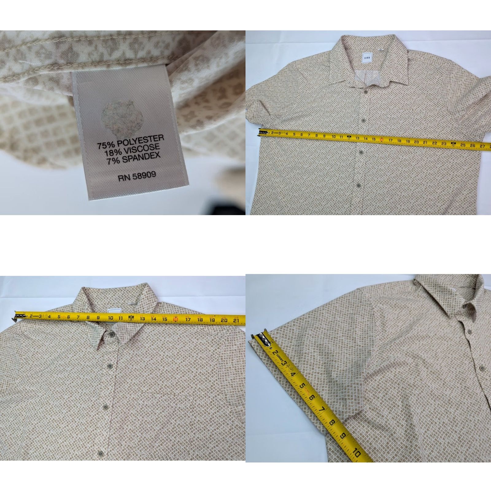 Vintage ROWM Button-Up Shirt Geometric, Men 2XL, Brown Orange, Short Sleeve, Casual, 54 Chest, Cotton Blend, VINTAGE? No Size US XXL / EU 58 / 5 - 8 Thumbnail