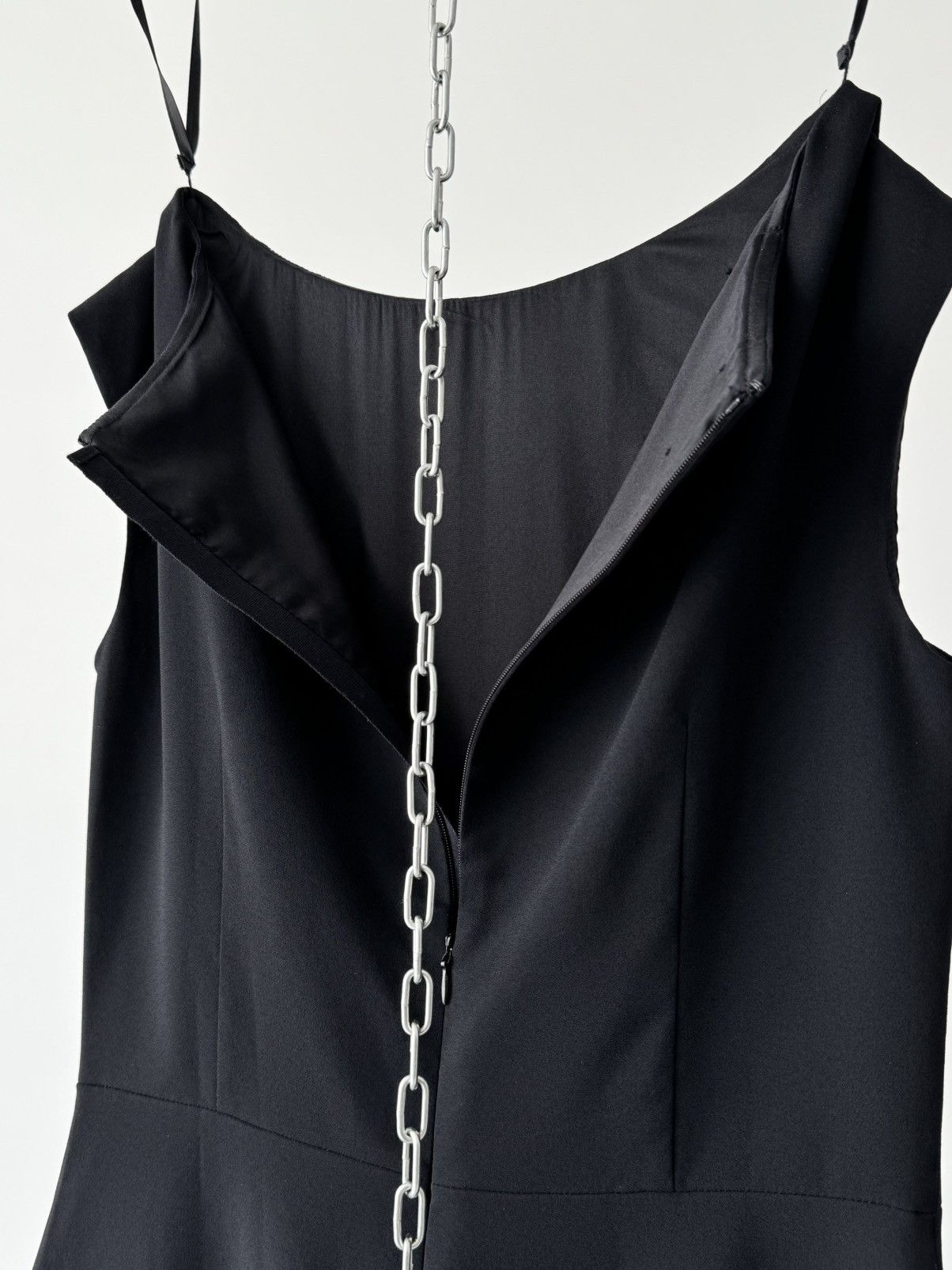 Prada Vintage 00s Prada Women’s Navy-Black Midi Dress Size M / US 6-8 / IT 42-44 - 4 Thumbnail