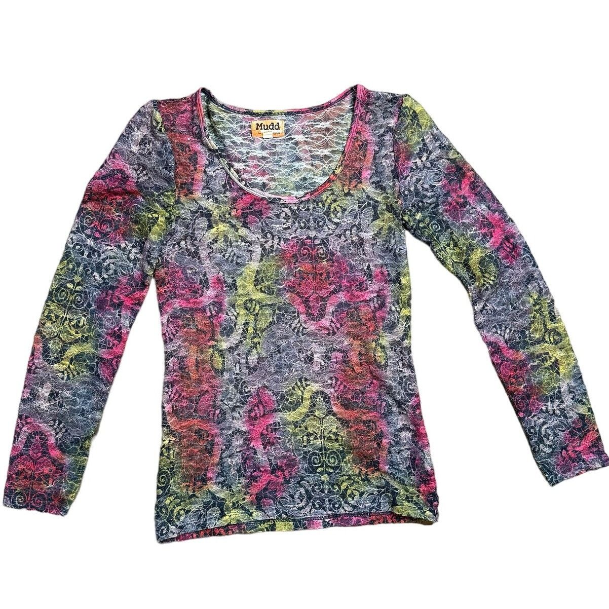 Other MUDD Women's Long-Sleeved Shirt Scoop Neck ColorfulSize M Size M / US 6-8 / IT 42-44 - 1 Thumbnail