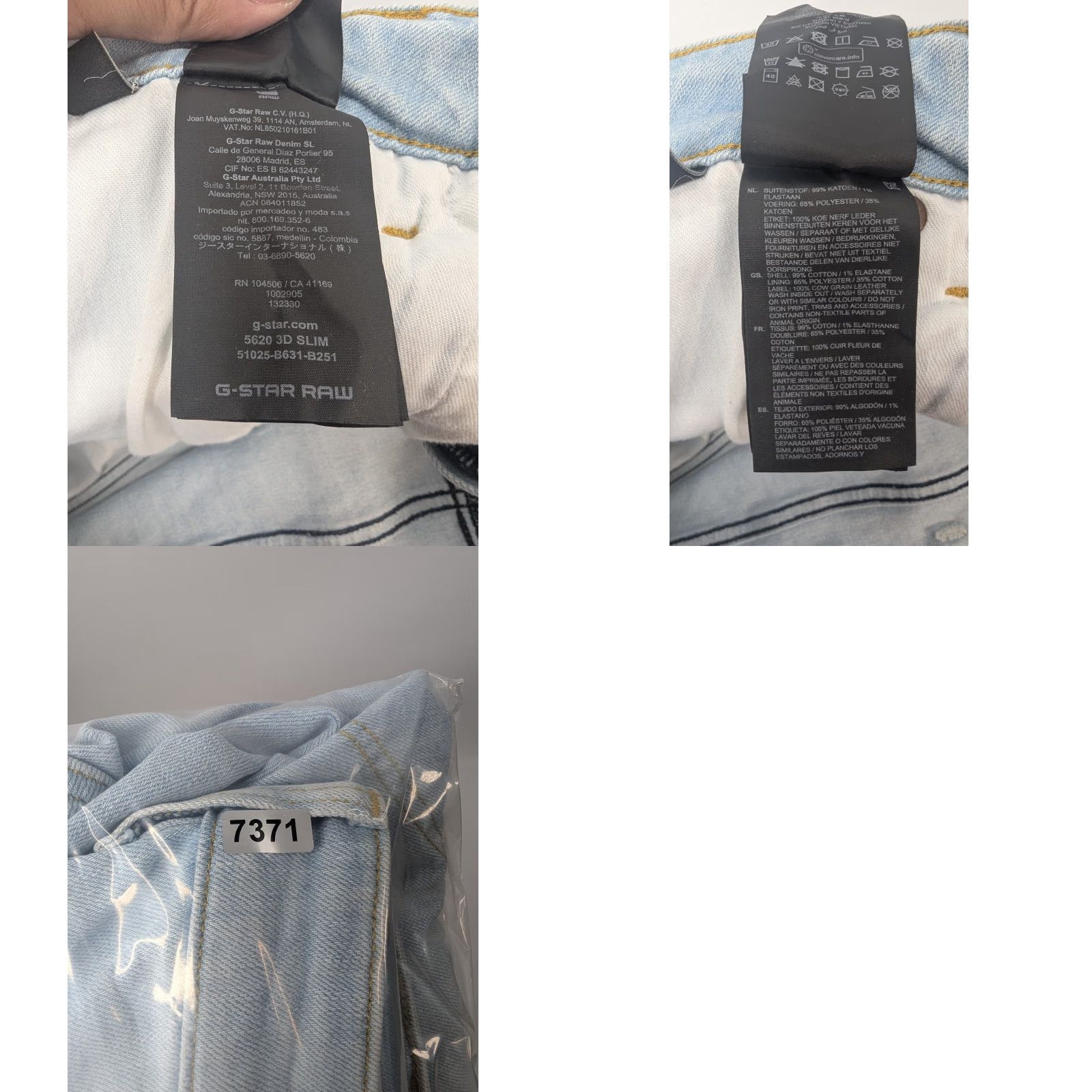G-Star G Star Raw 5620 3D Slim Jeans Mens 32x30 Blue Denim Button Fly Double Knee Light Men Jeans 3D Slim Blue Denim Button Fly 32x30 G-Star Elwood 5620 Size US 32 / EU 48 - 9 Thumbnail