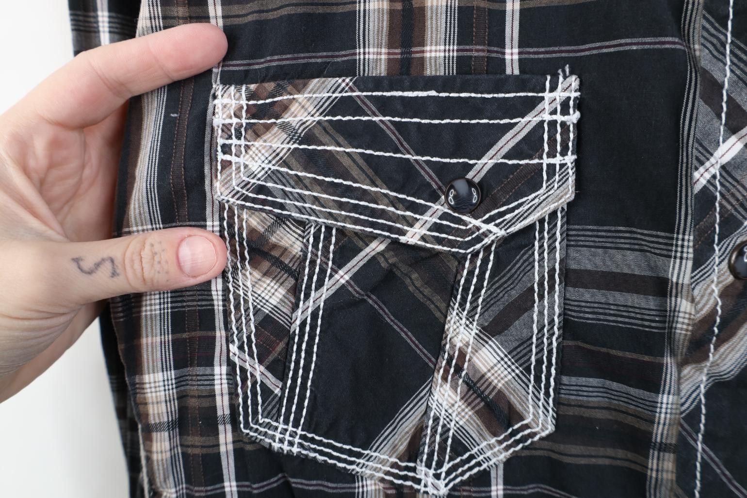 Vintage Buckle BKE Athletic Stitch Snap Button Collared Shirt Plaid Size US L / EU 52-54 / 3 - 5 Thumbnail