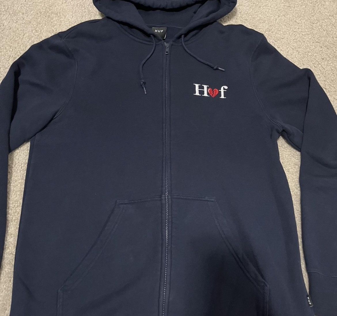 Huf Huf Navy Blue Heart Break zip-up Hoodie Size US L / EU 52-54 / 3 - 1 Preview