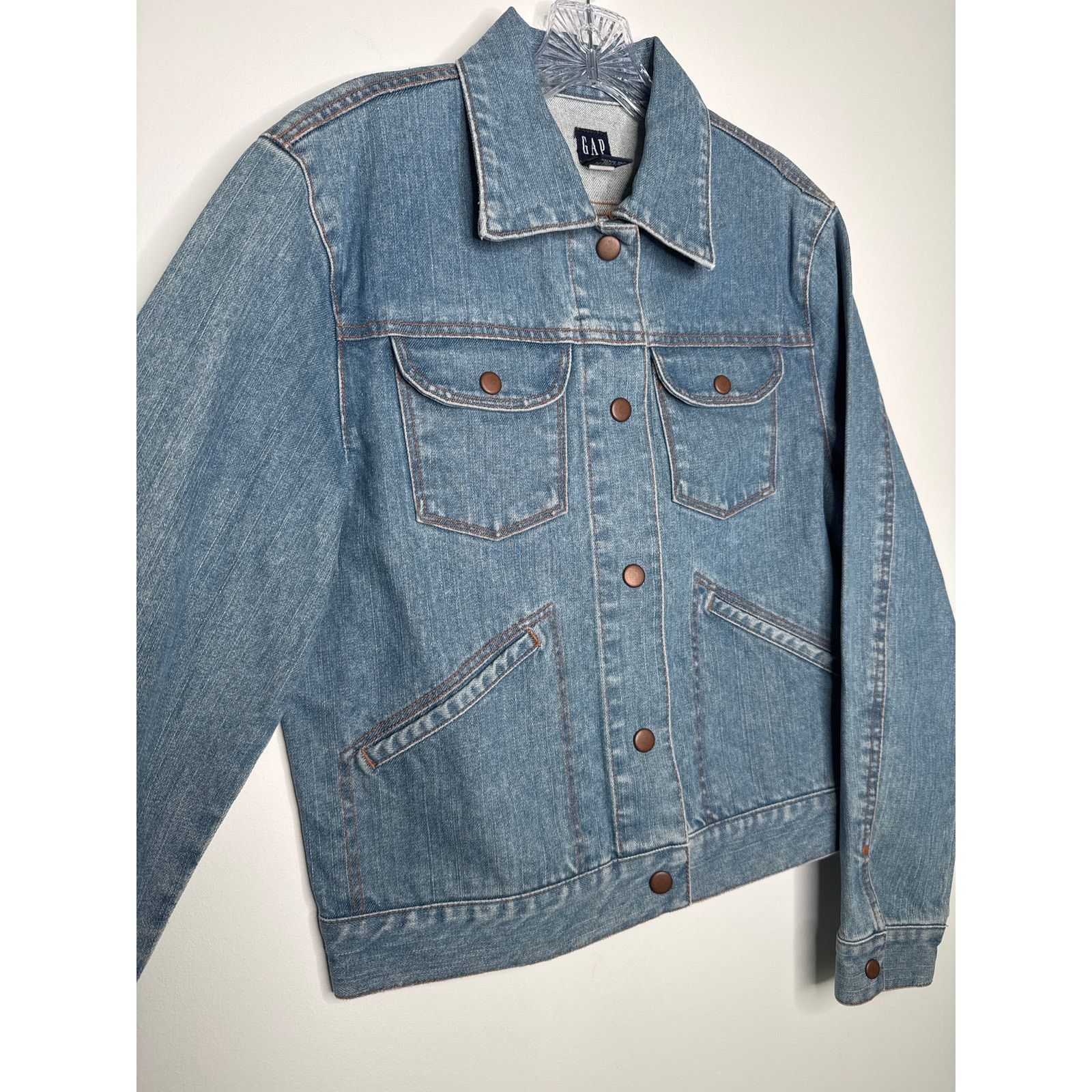 Gap Y2K GAP Denim Trucker Jacket Light Wash Size L 2001 Unisex Size L / US 10 / IT 46 - 7 Thumbnail