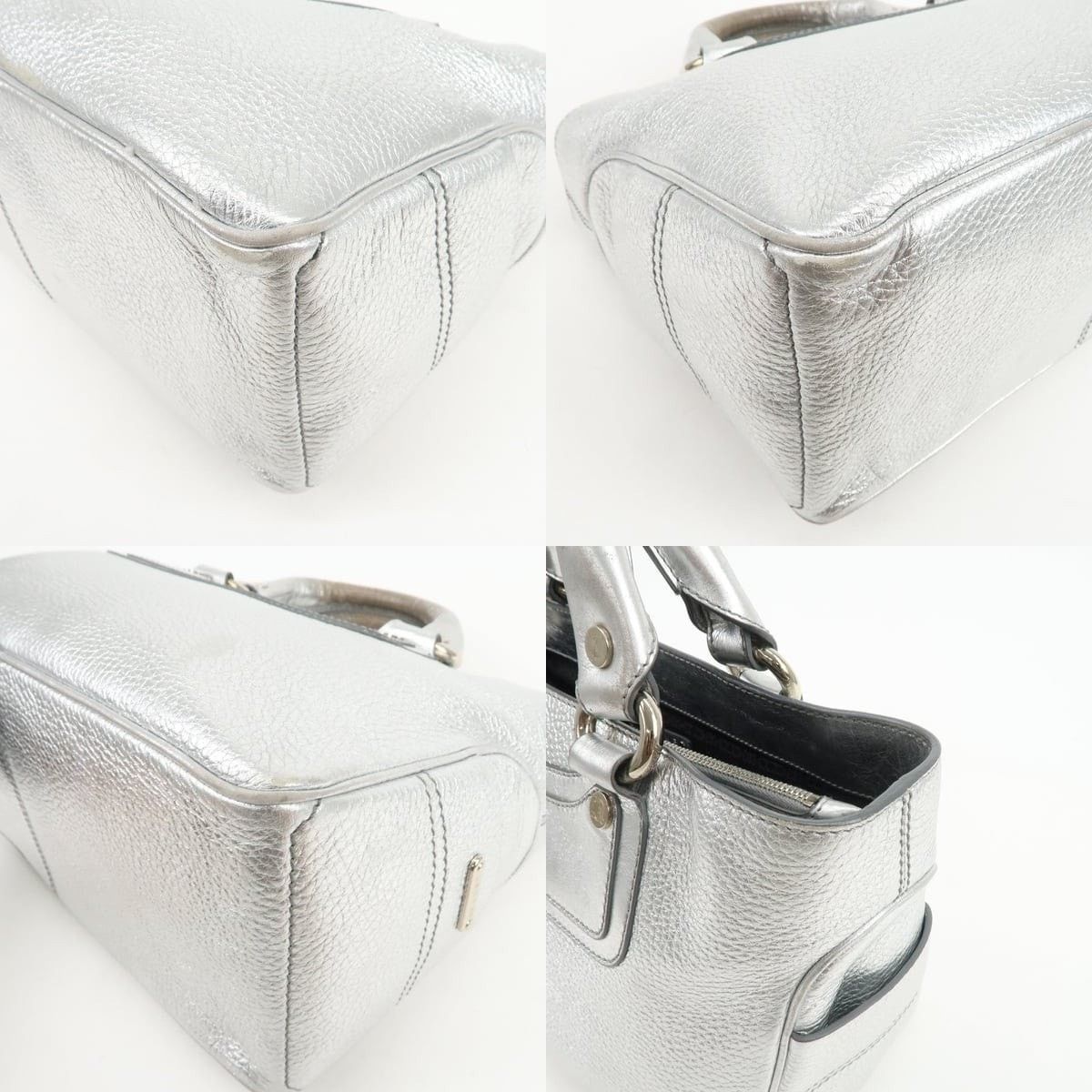 Celine Celine Boogie Leather Tote Silver Size ONE SIZE - 5 Thumbnail