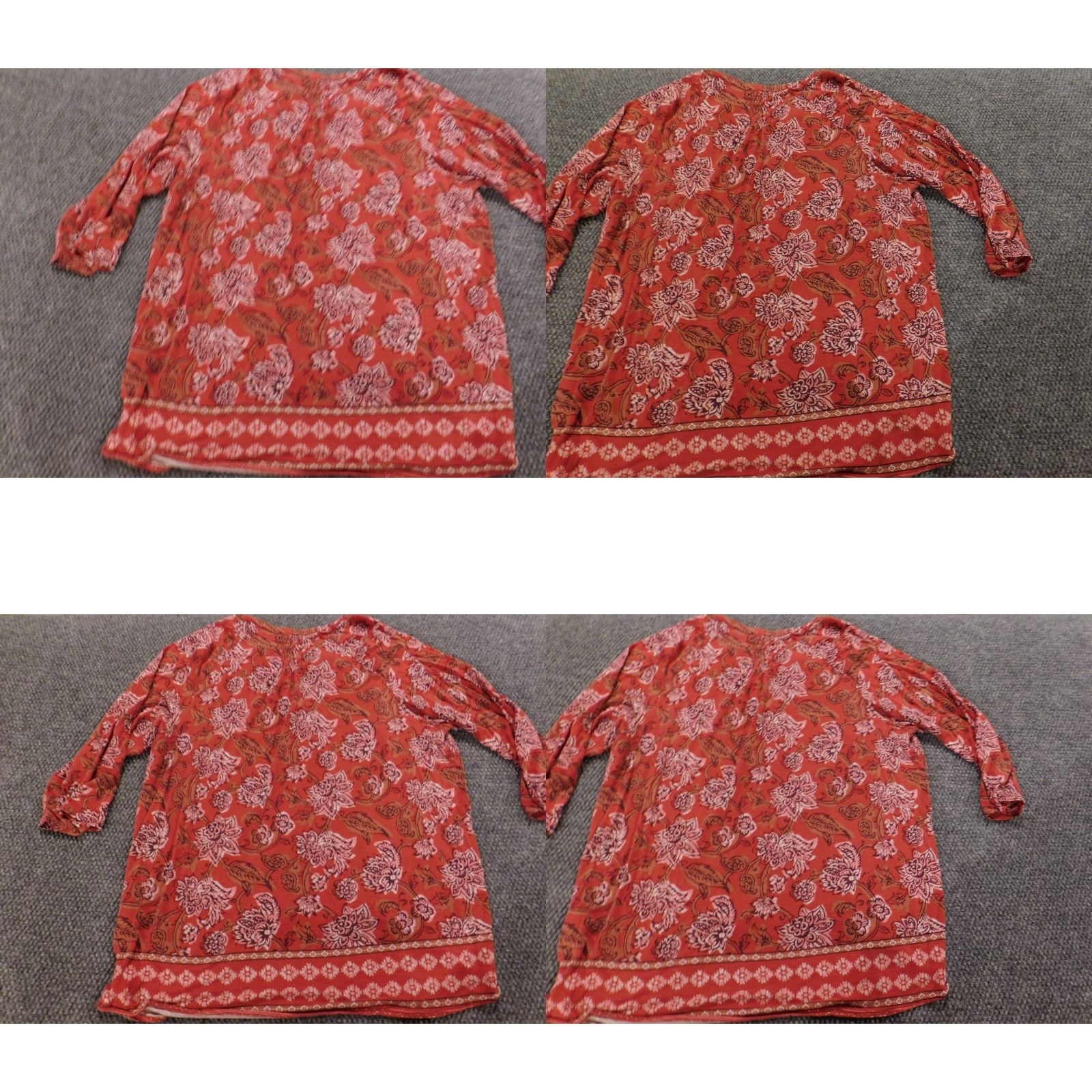 Vintage Max Jeans Blouse Womens 1X Plus Red Floral Pullover Stretch Size XL / US 12-14 / IT 48-50 - 8 Thumbnail