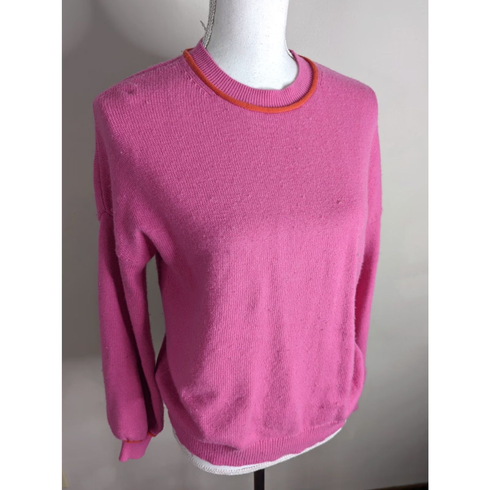 Boden Boden Hot Pink Puff Sleeve Sweatshirt Size 2 XS S8S Womens Crew Neck Pullover Long Sleeve Shirt Pullover Size XS / US 0-2 / IT 36-38 - 2 Thumbnail