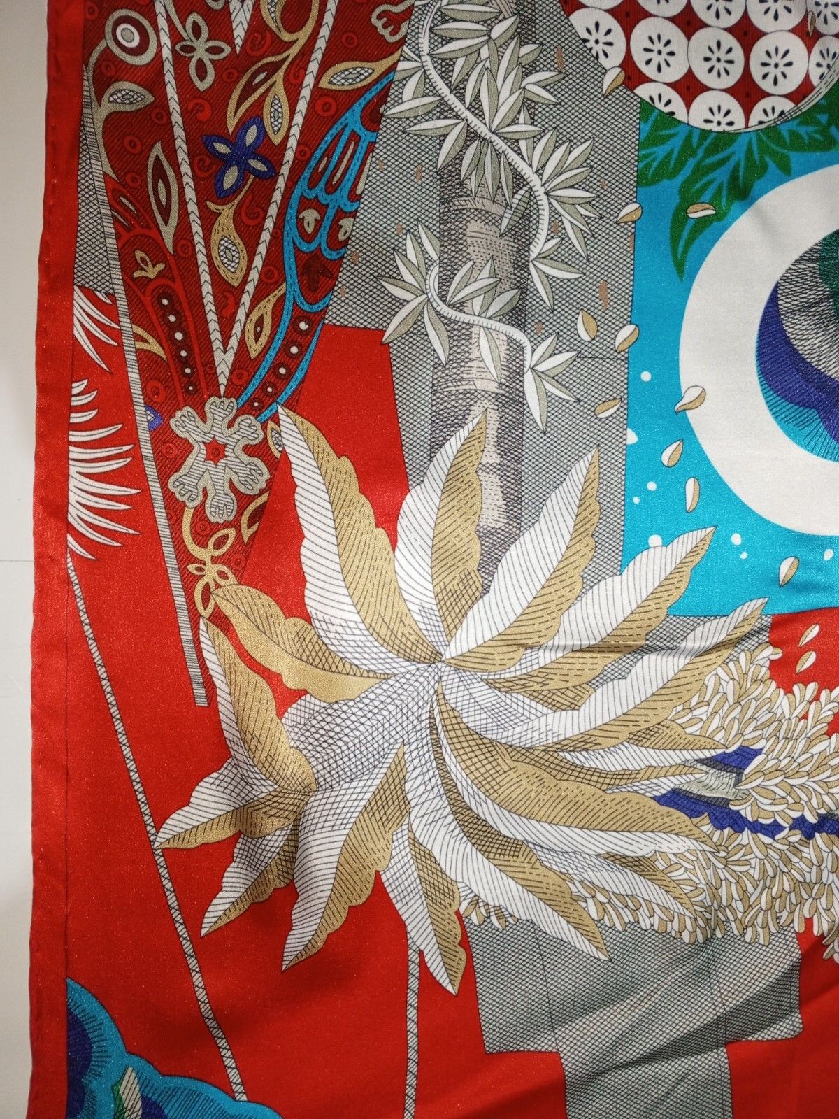 Other RICCINI Italy Red Blue Green Jungle Tiger Silk Scarf Shawl Size ONE SIZE - 9 Thumbnail
