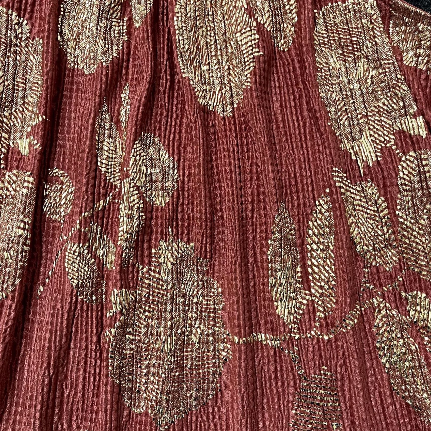 Anthropologie Anthropologie Feather Bone Shirt Womens XS Pink Gold Metallic Floral Halter Size XS / US 0-2 / IT 36-38 - 4 Thumbnail