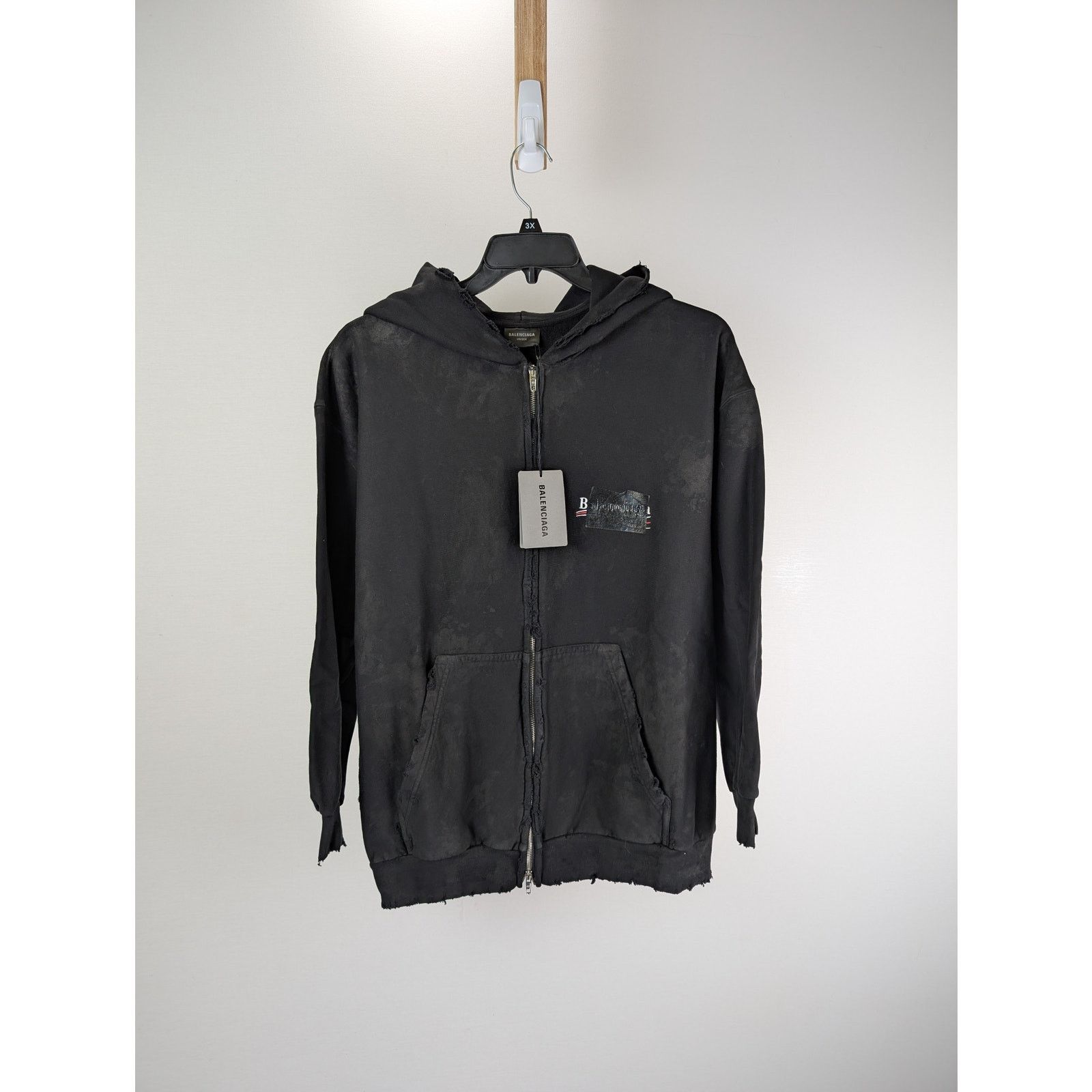 トップス BALENCIAGA TURN WIDE FIT ZIP-UP HOODIE Balenciaga Turn Wide Fit Zip-Up Hoodie Cotton - Black | Editorialist
