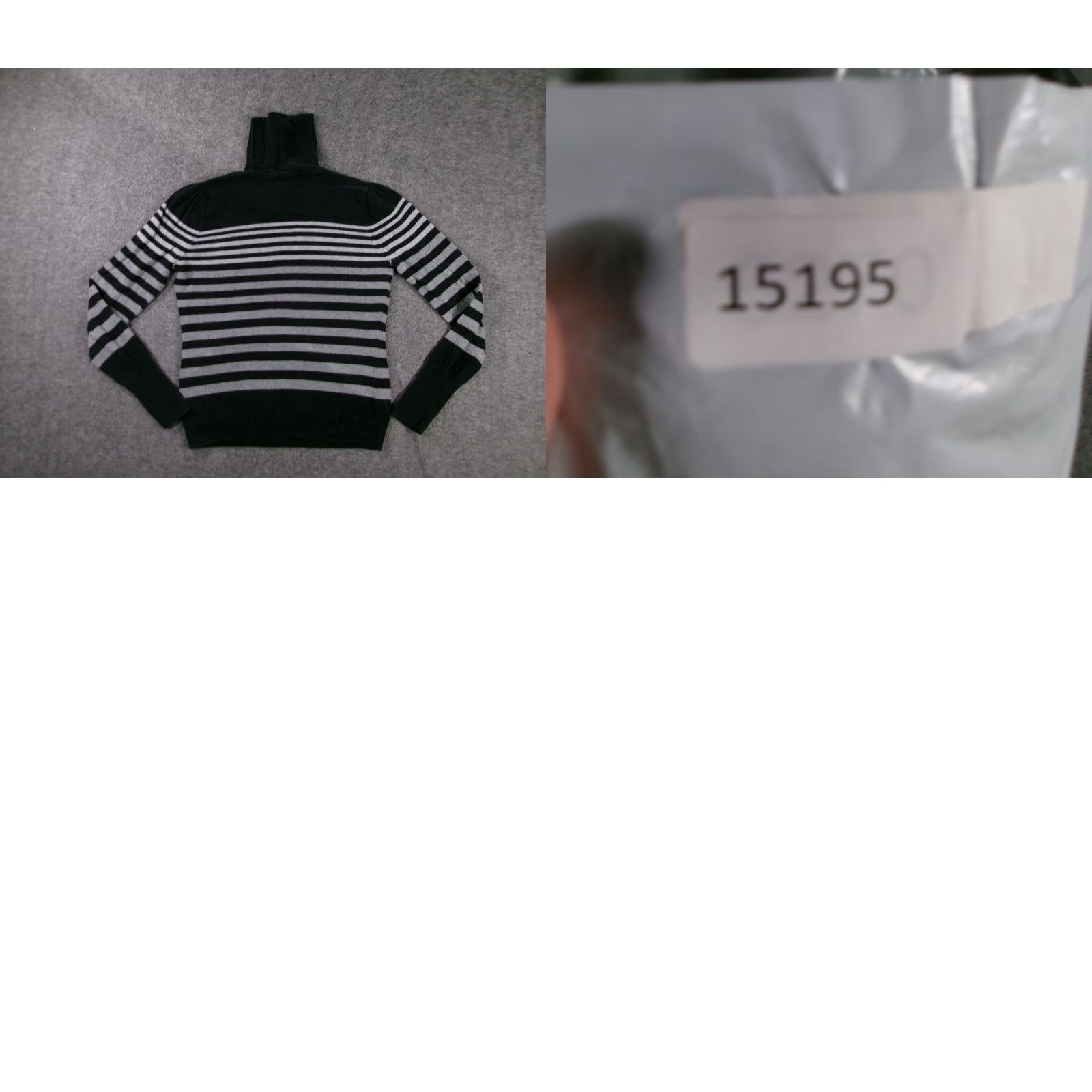 Vintage ANA Sweater Women M Petite Black Gray Striped Turtleneck Cashmere Blend Pullover Size M / US 6-8 / IT 42-44 - 8 Thumbnail