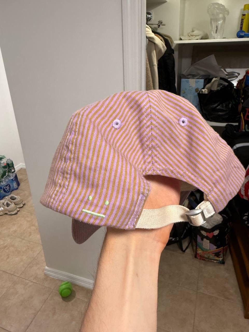 Acne Studios Acne Studios - Small Logo Striped Cotton-Twill Baseball Cap Size ONE SIZE - 2 Thumbnail
