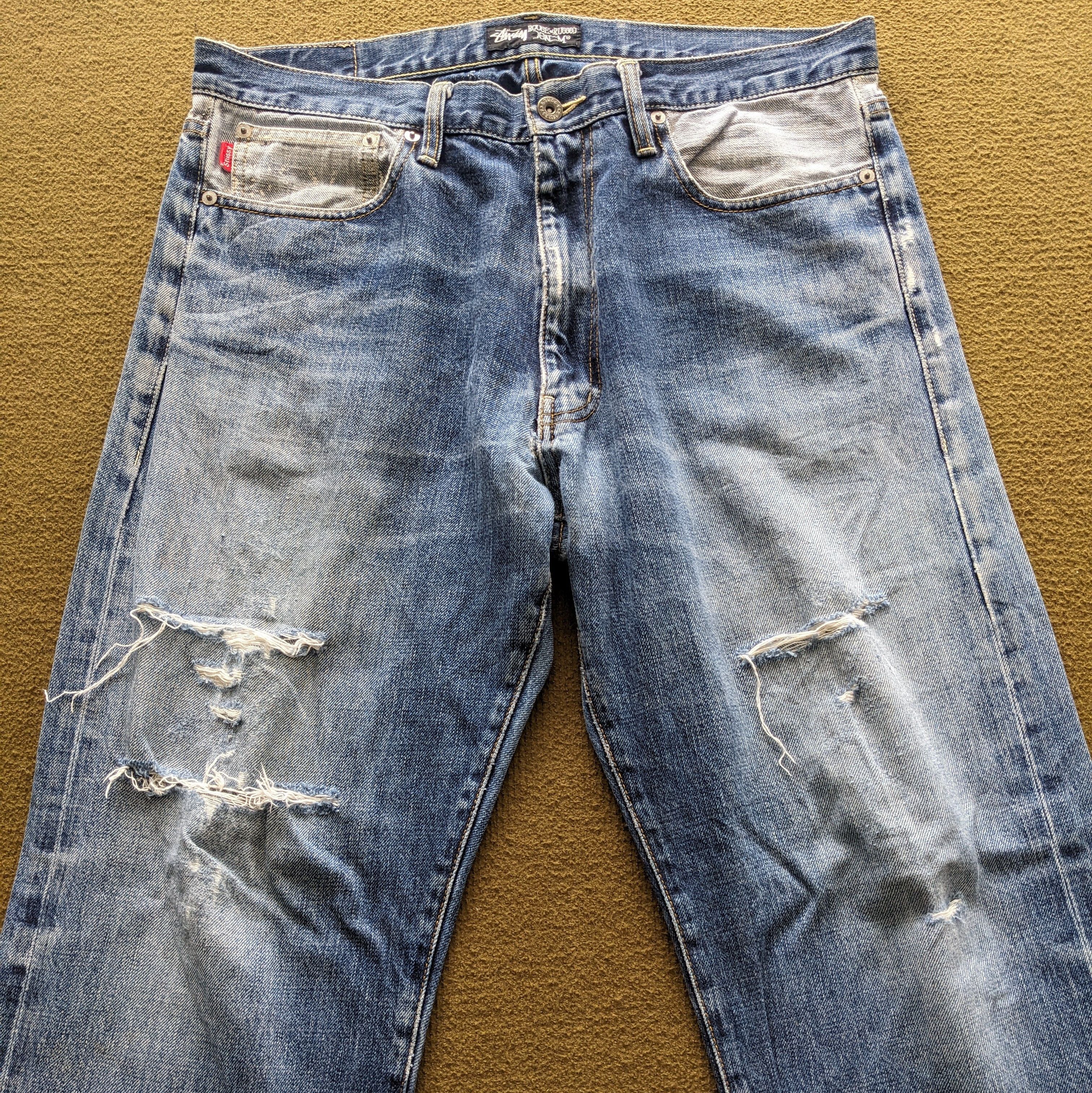 Stussy × Vintage Vintage STUSSY Streetwear Skateboard Style Jeans Size US 35 - 2 Thumbnail