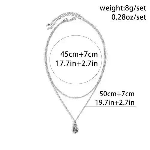 VIBE Layered Chains with Hand Pendant Necklace Men Size ONE SIZE - 3 Thumbnail