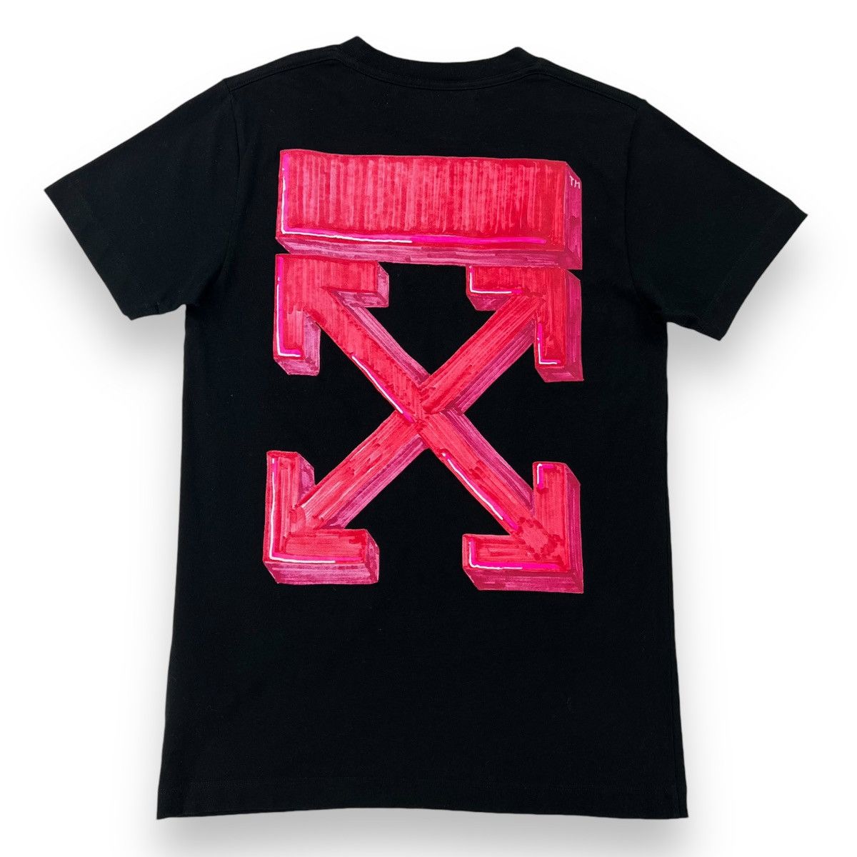 Off-White Off-White Pink Marker Arrows Black T Shirt Size US XS / EU 42 / 0 - 3 Thumbnail