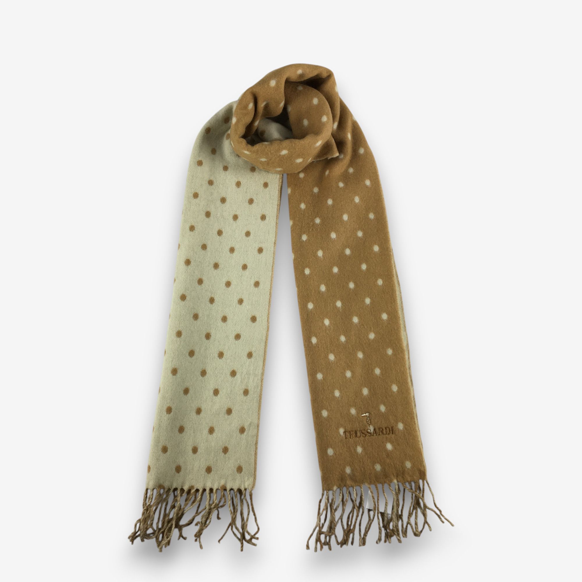 Trussardi Vintage Trussardi Scarf Muffler Fringe Wool Scarves Size ONE SIZE - 1 Thumbnail