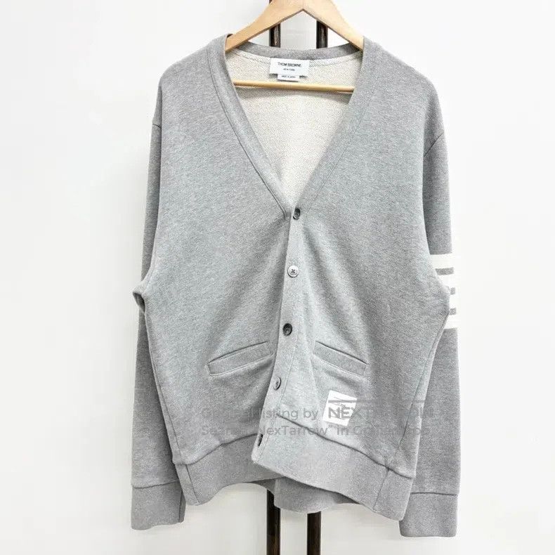 Thom Browne Thom Browne Twill sleeve patch cotton cardigan Size US XXL / EU 58 / 5 - 1 Thumbnail