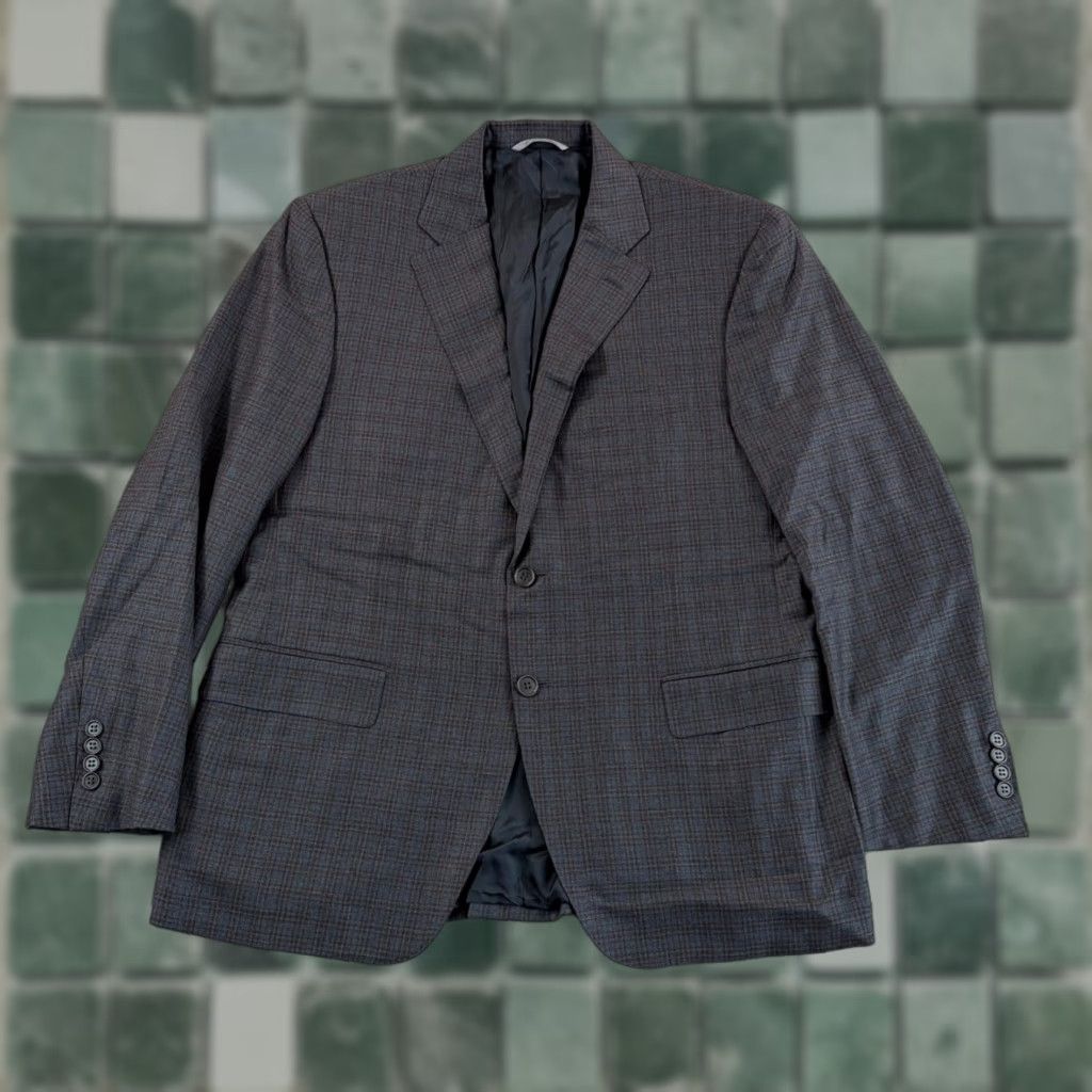 Canali VINTAGE Canali 1934 Sports Coat Blazer Jacket 40 Grey Brown Plaid 100% Wool Italy CEO Size 40R - 1 Thumbnail