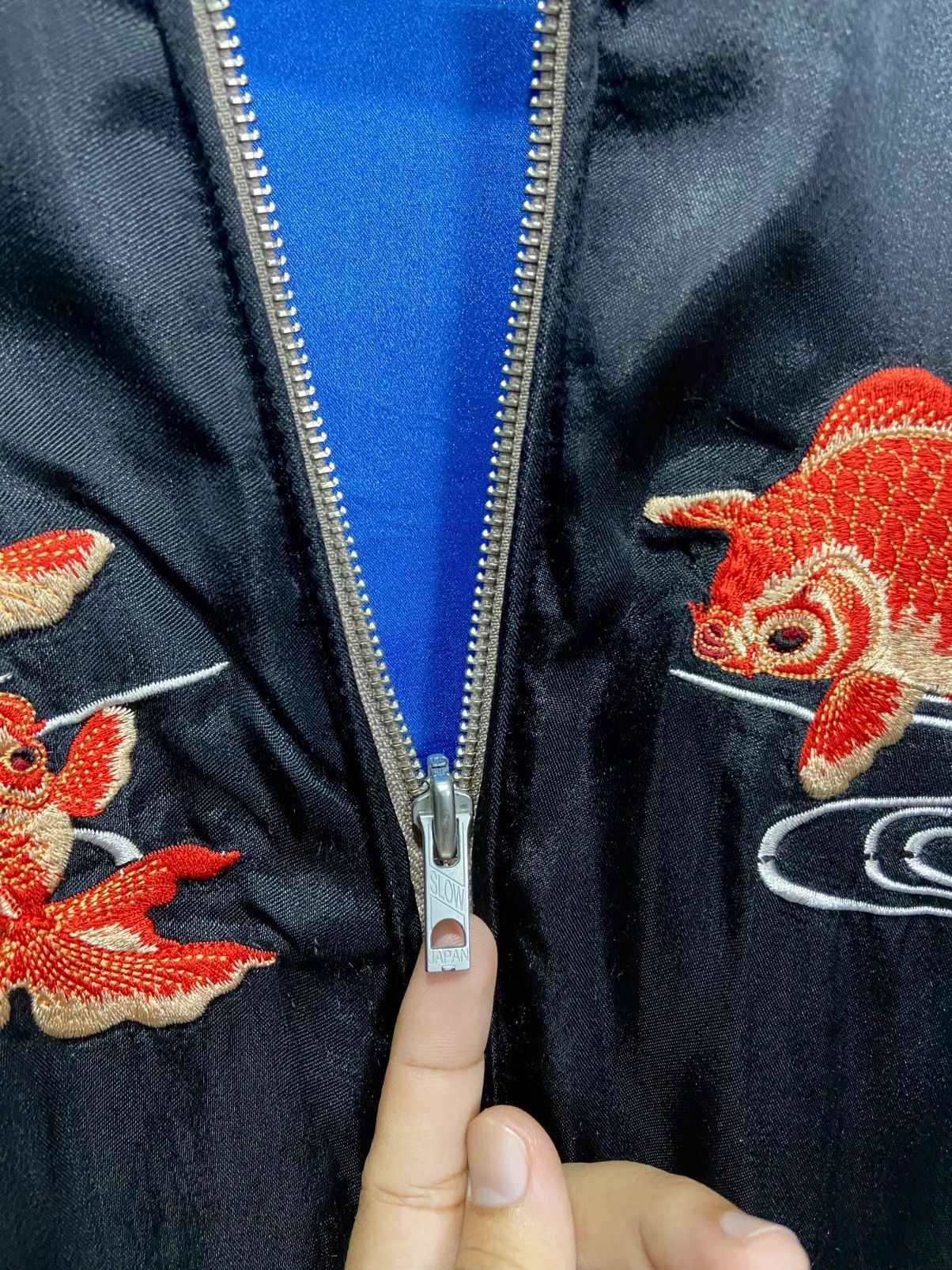 Japanese Brand Japanese classic script Silk Reversible Sukajan Koi Size US M / EU 48-50 / 2 - 11 Thumbnail