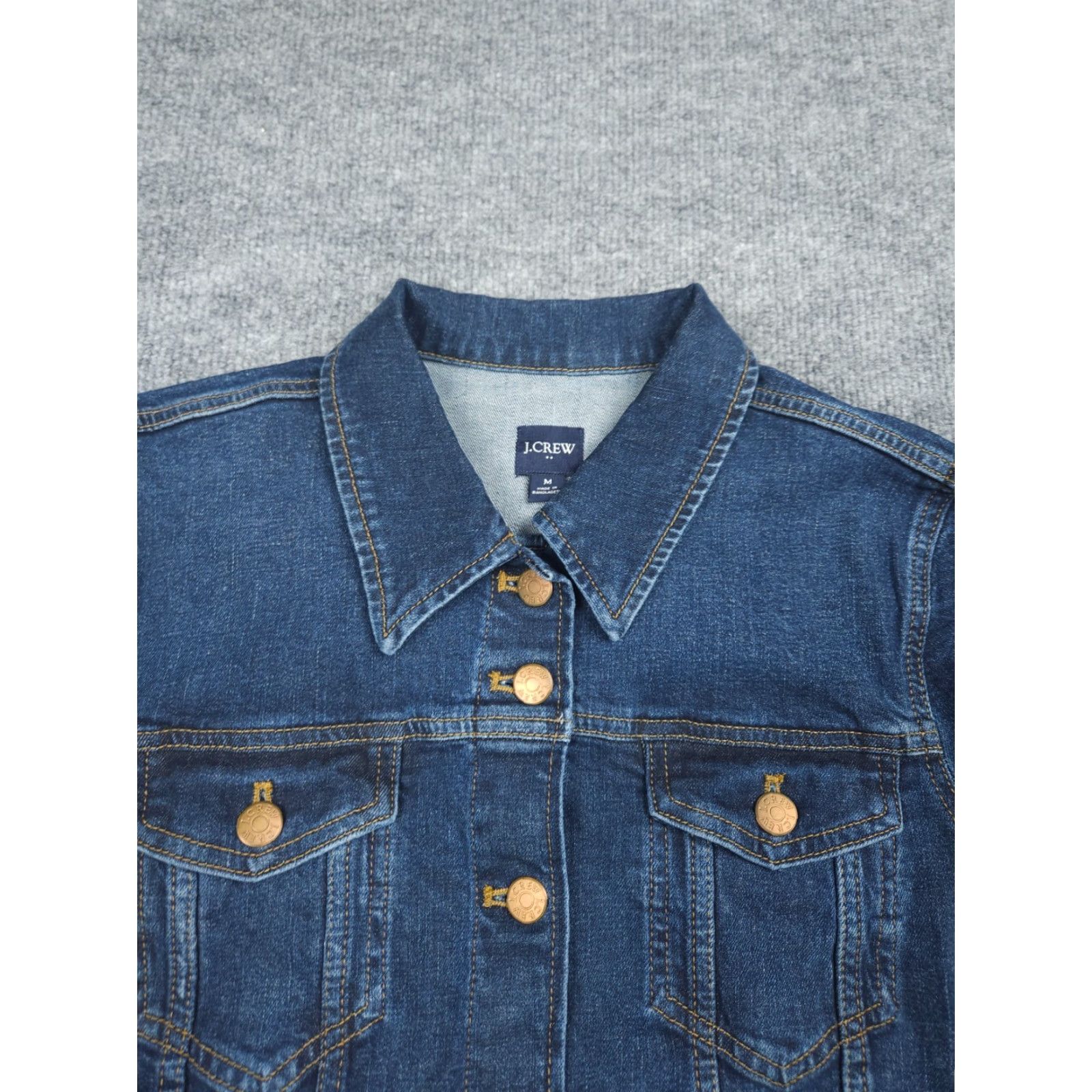 J.Crew J.CREW Denim Jean Jacket Women Medium Blue Cropped Button Stretch NWT Local? Not local. Size 32" / US 10 / IT 46 - 3 Thumbnail