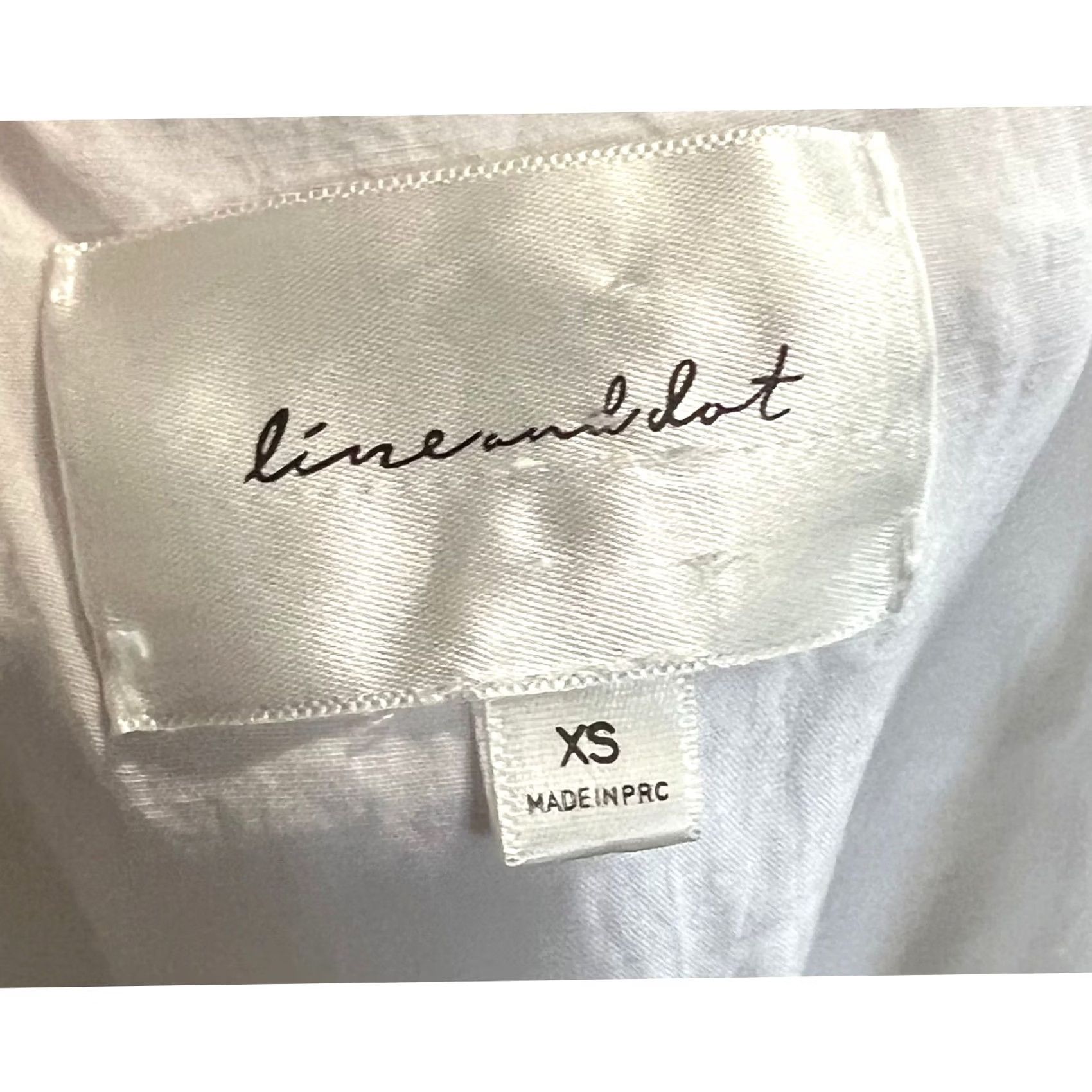 Vintage Line and Dot White Dress Cotton Short Sleeve Textured Ruffle Hem XS Women’s Dress Size 26" / US 2 / IT 38 - 6 Thumbnail