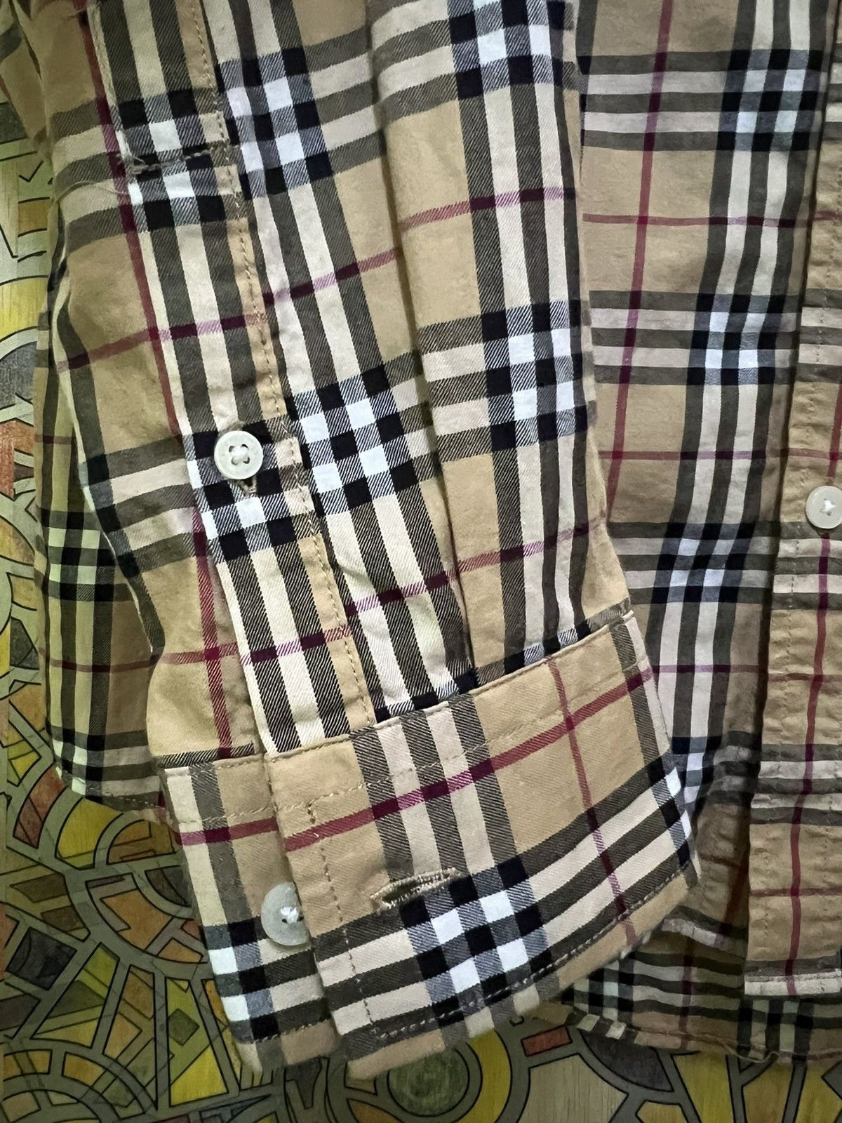 Burberry Burberry Somerton Nova Check Long Sleeve Shirt Men's Small Size US M / EU 48-50 / 2 - 12 Thumbnail