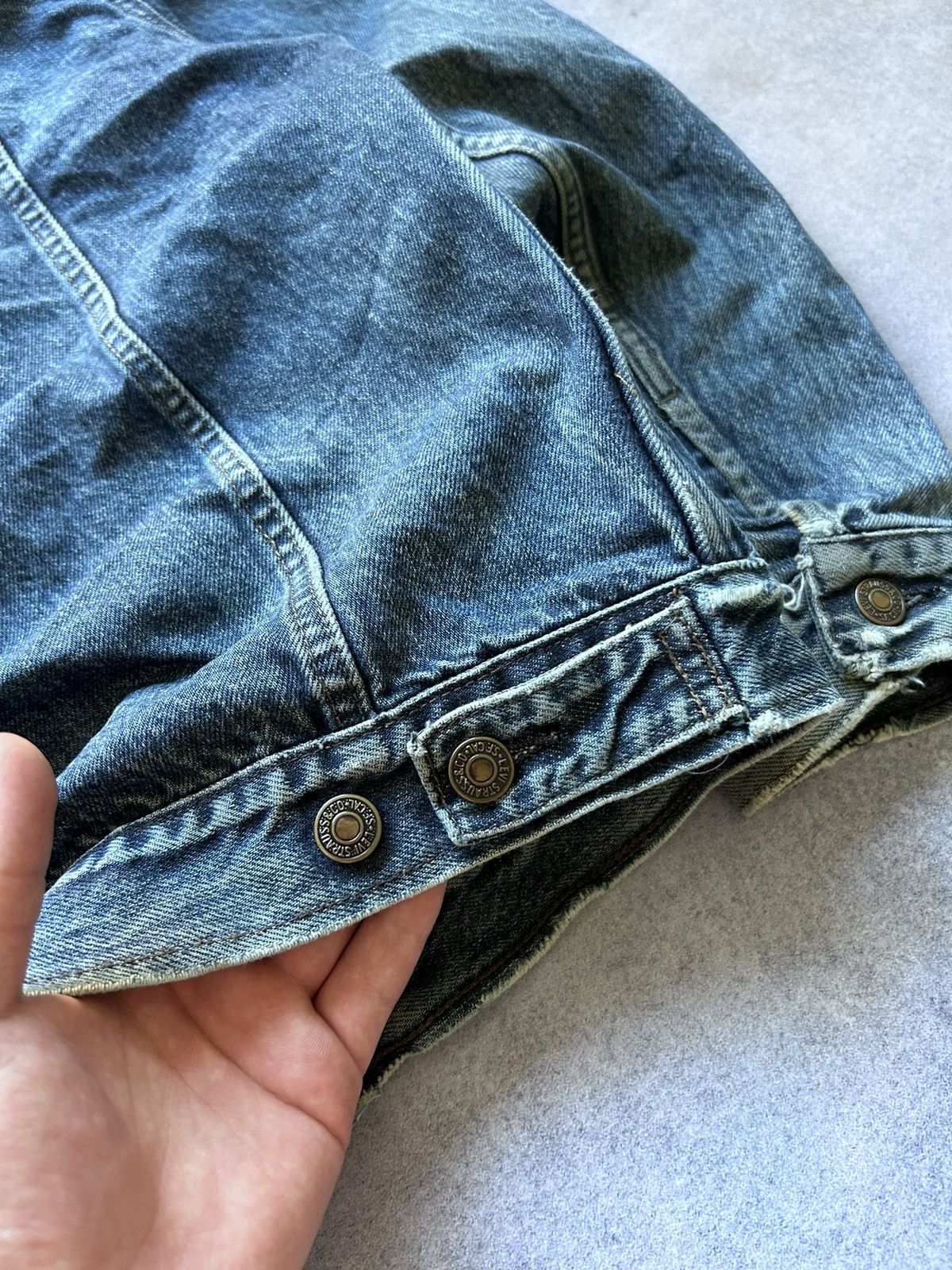 Levi's Vintage Clothing × Vintage Vintage Levis denim distressed jacket mens Size US L / EU 52-54 / 3 - 6 Thumbnail