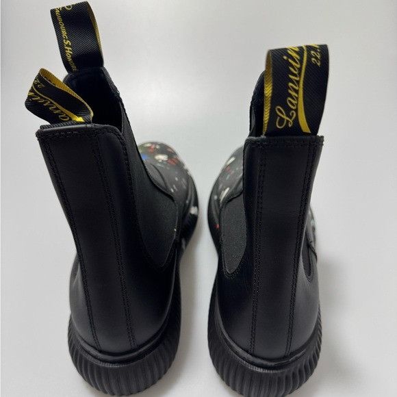 Lanvin Lanvin x Gallery Dept Arpege Ankle Boots Black Paint Splatte Size US 5 / EU 37 - 4 Thumbnail