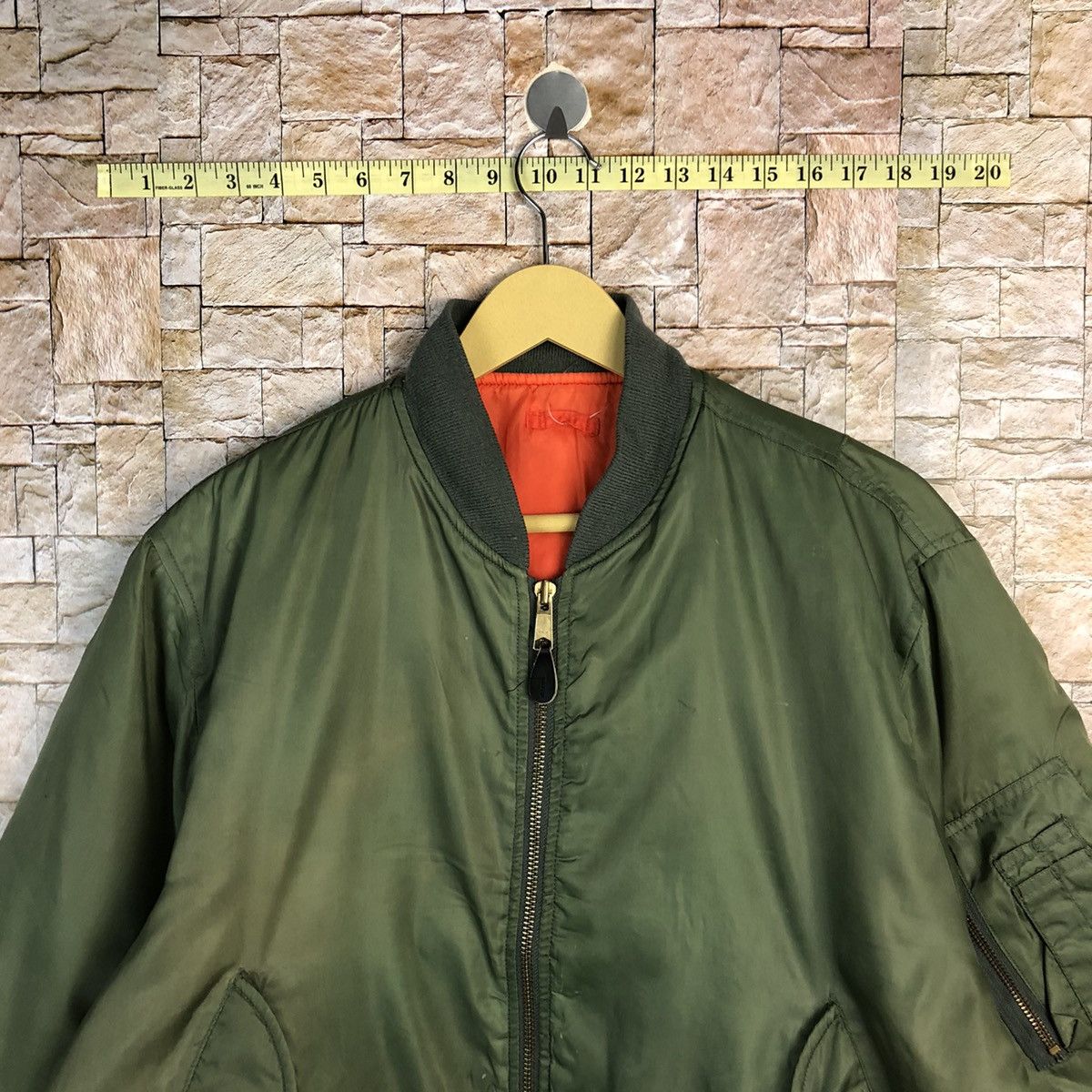 Japanese Brand Vintage faded Green Bombers Jacket #A390 Size US L / EU 52-54 / 3 - 2 Thumbnail
